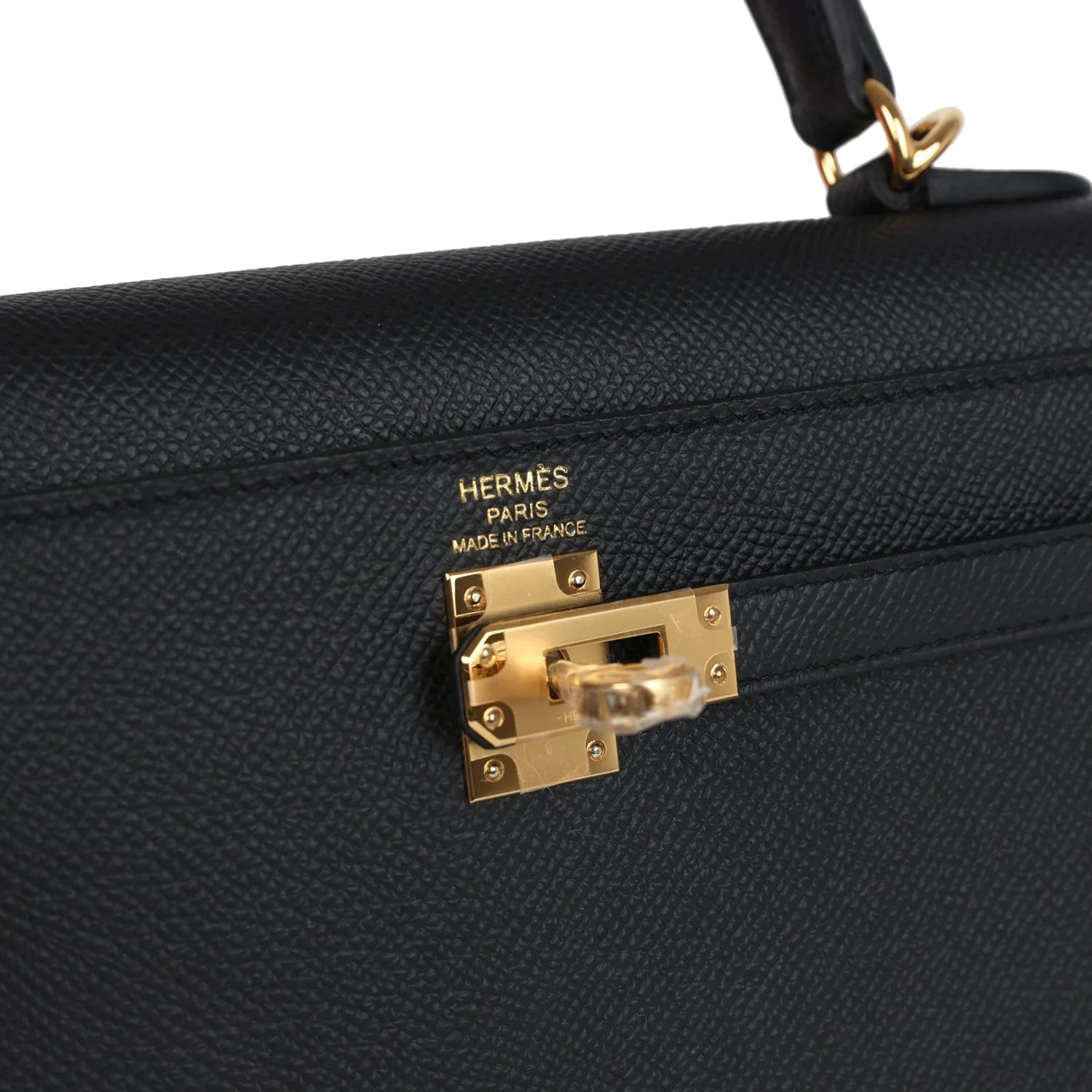 Hermes Kelly Sellier 25 Black Epsom Gold Hardware — фото 8