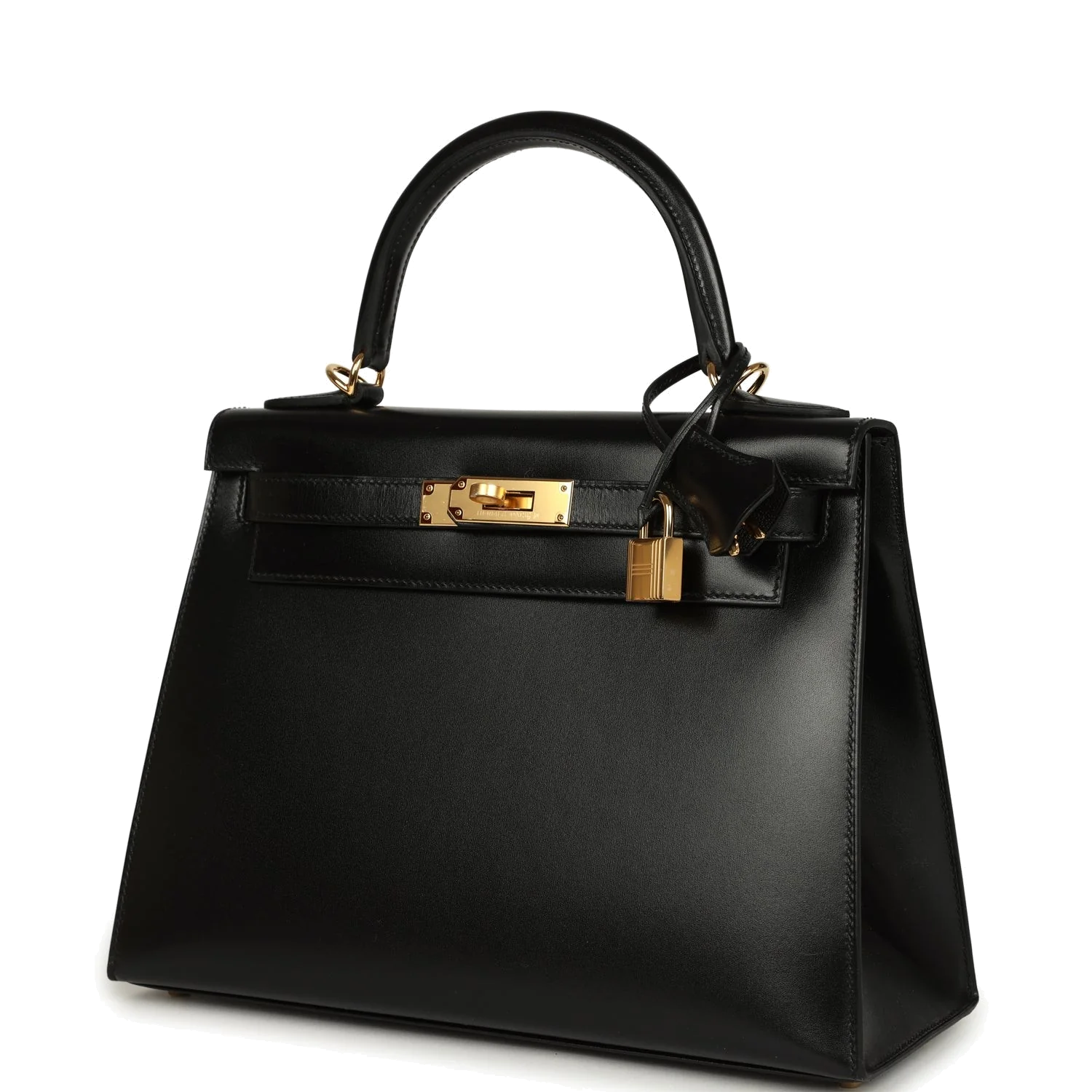 Hermes Kelly Sellier 28 Black Box Gold Hardware — фото 6