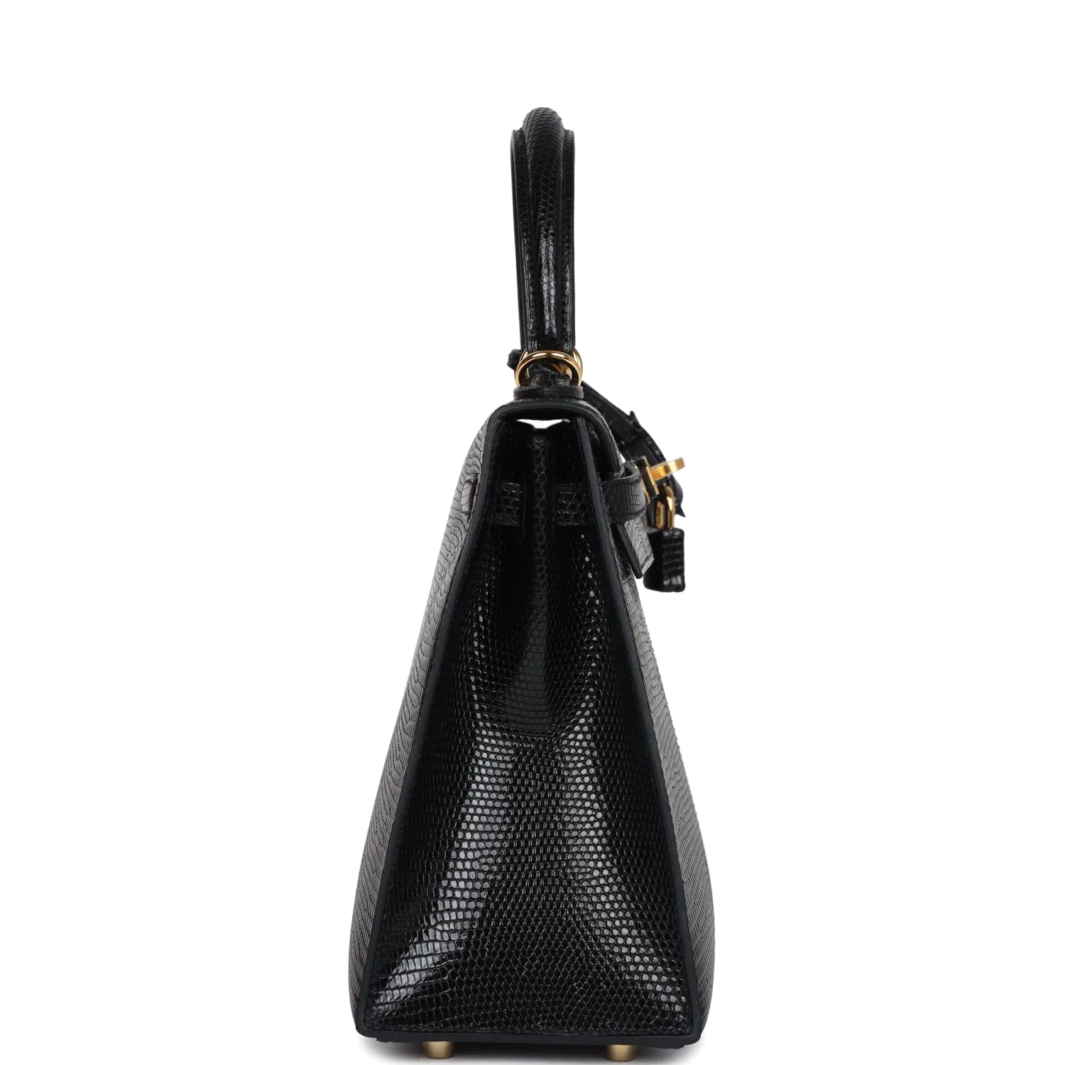 Hermes Kelly Sellier 25 Black Varanus Niloticus Lizard Gold Hardware — фото 4