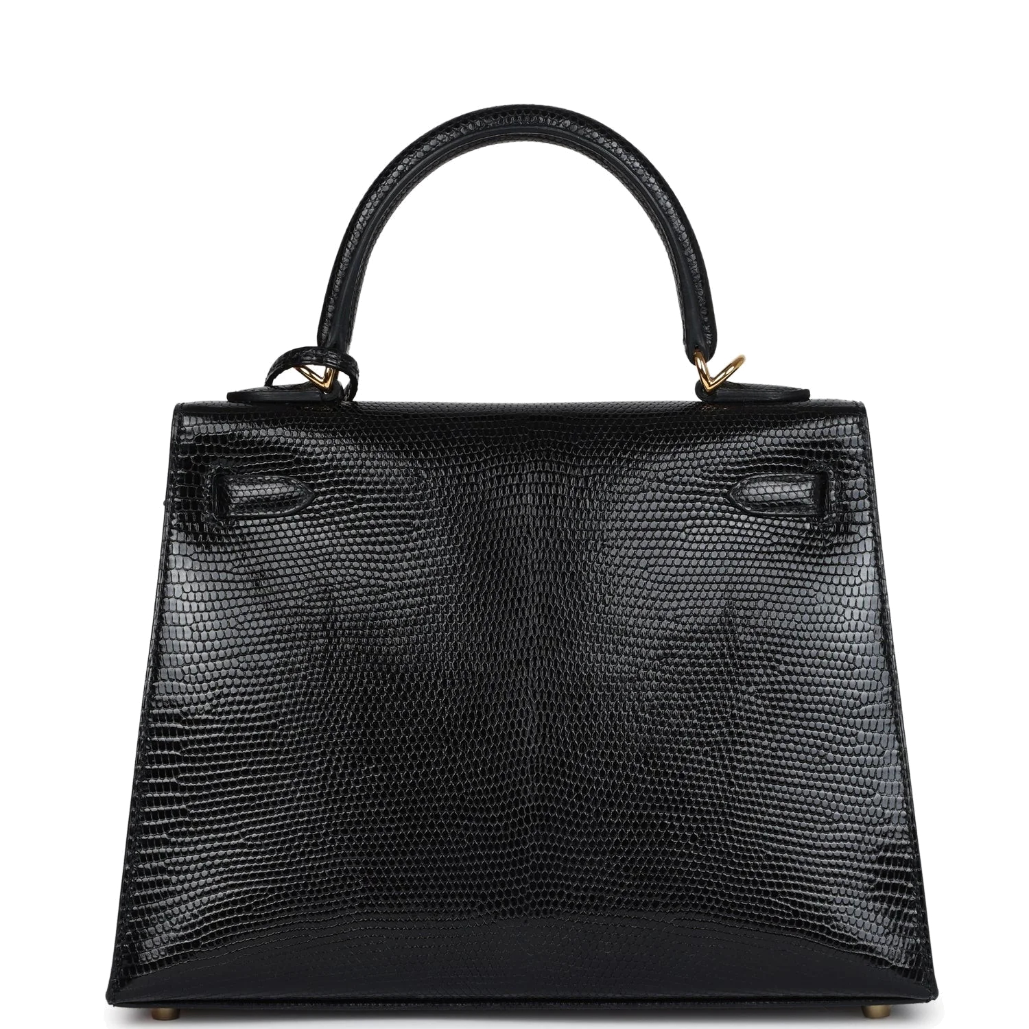 Hermes Kelly Sellier 25 Black Varanus Niloticus Lizard Gold Hardware — фото 5