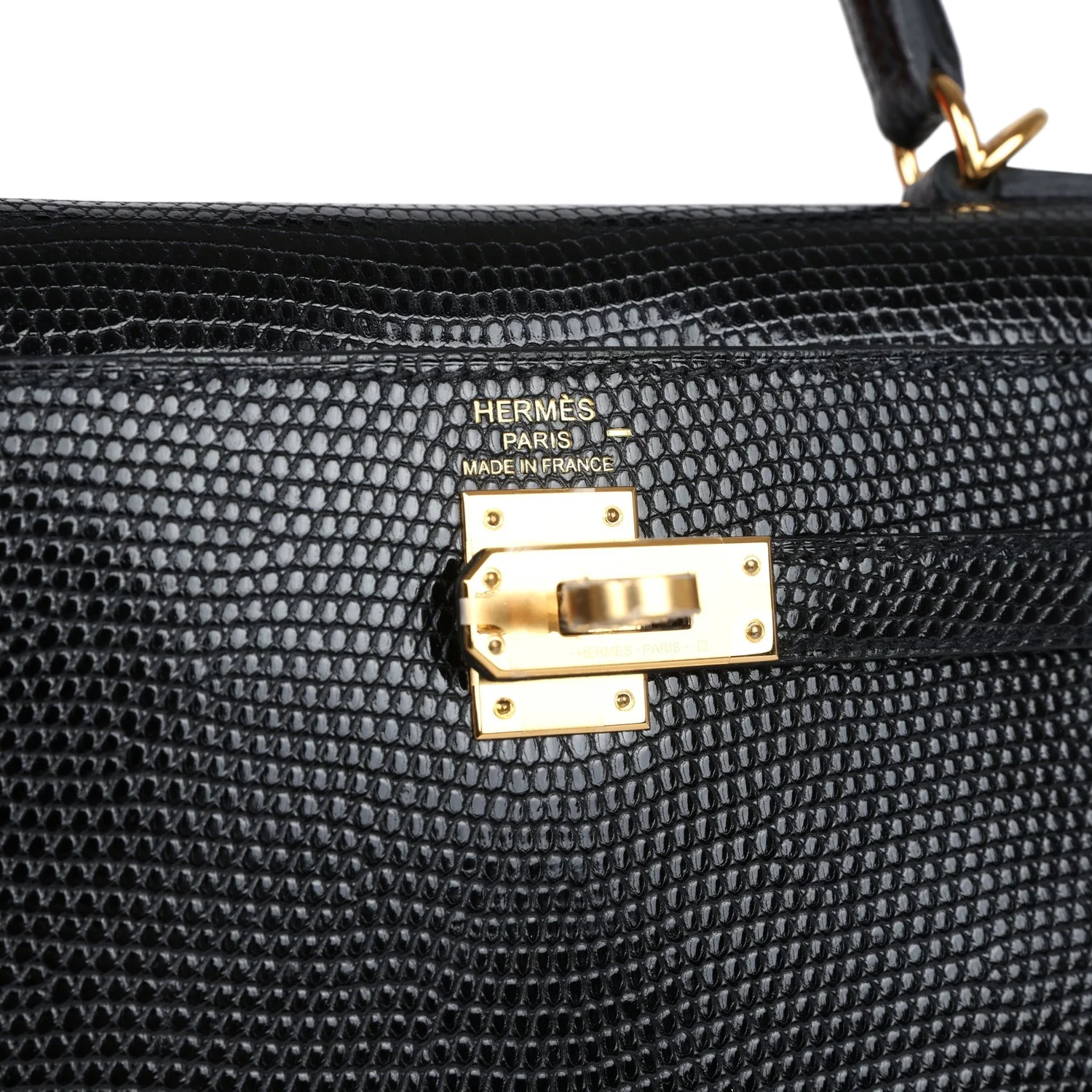 Hermes Kelly Sellier 25 Black Varanus Niloticus Lizard Gold Hardware — фото 8