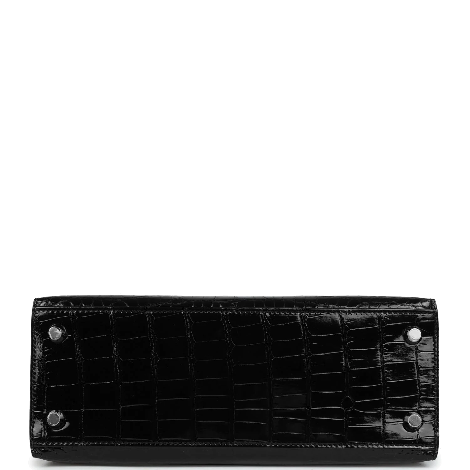 Hermes Kelly Sellier 25 Black Shiny Alligator Gold Hardware — фото 7
