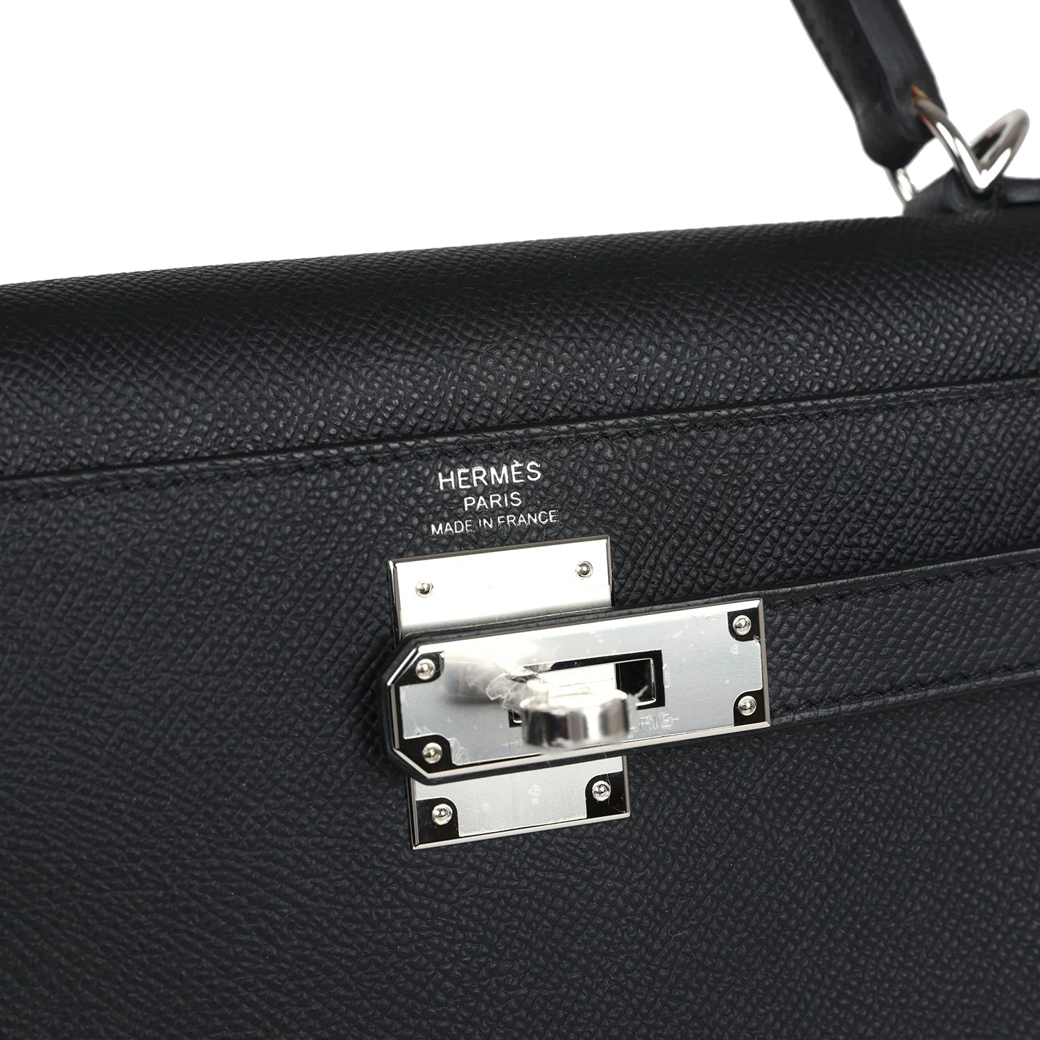 Hermes Kelly Sellier 28 Black Epsom Palladium Hardware — фото 8