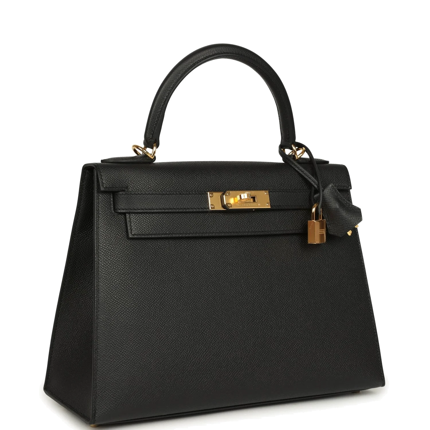 Hermes Kelly Sellier 28 Black Epsom Gold Hardware — фото 3
