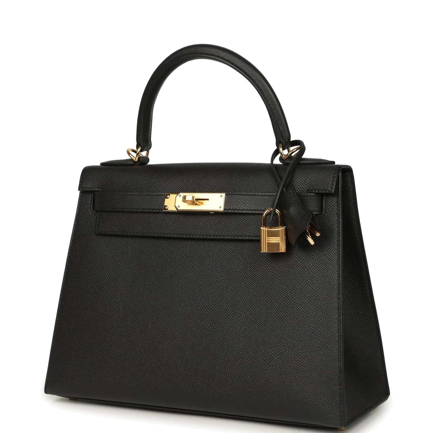 Hermes Kelly Sellier 28 Black Epsom Gold Hardware — фото 4