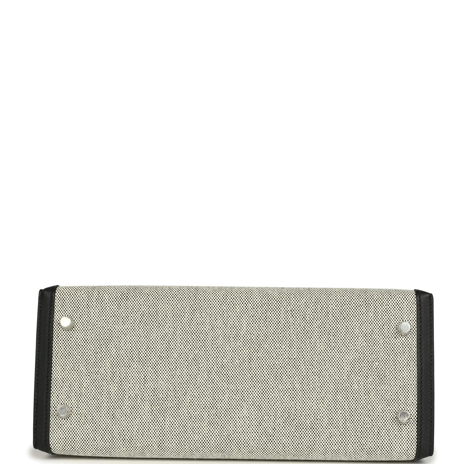 Hermes Kelly Sellier 28 Black Swift and Ecru-Black Toile H Canvas Palladium Hardware — фото 7