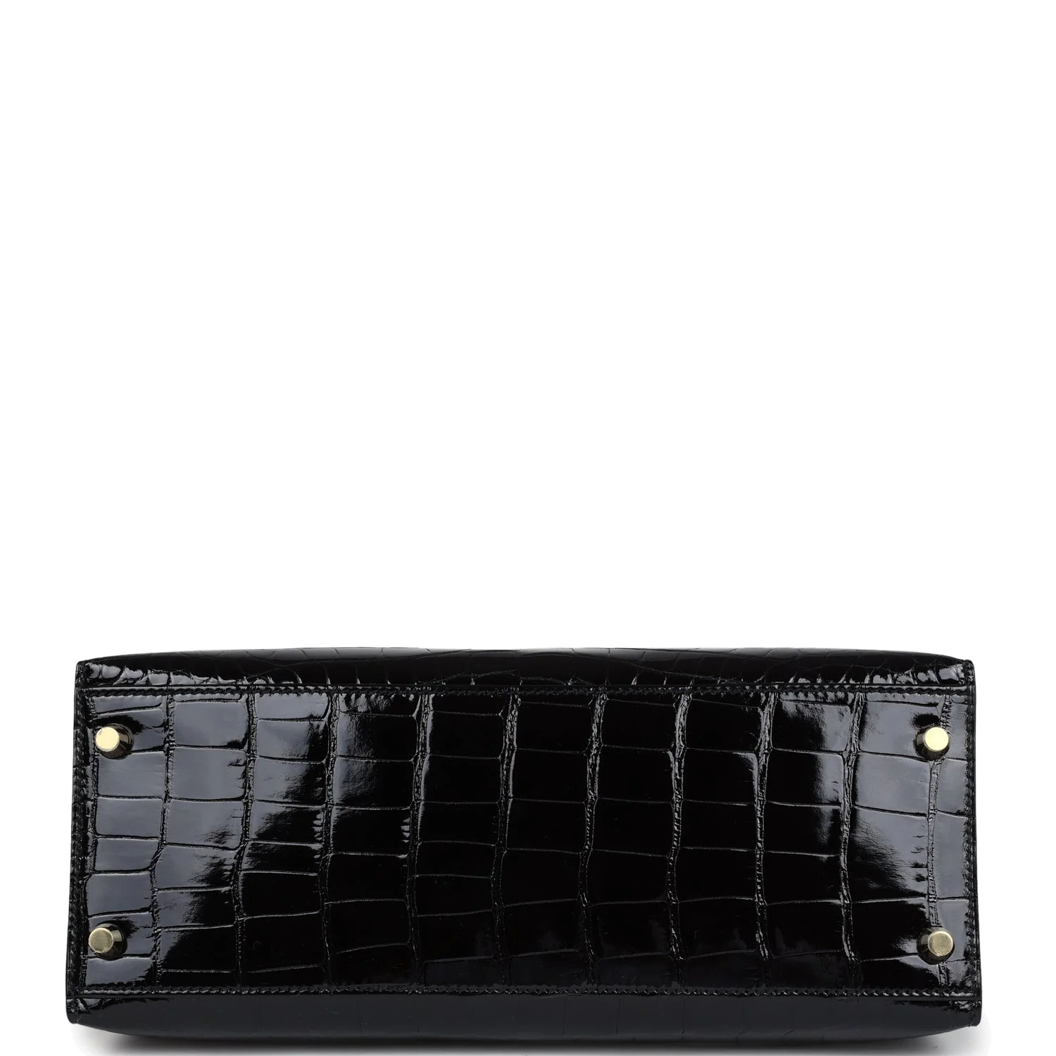 Hermes Kelly Sellier 28 Black Shiny Alligator Gold Hardware — фото 7