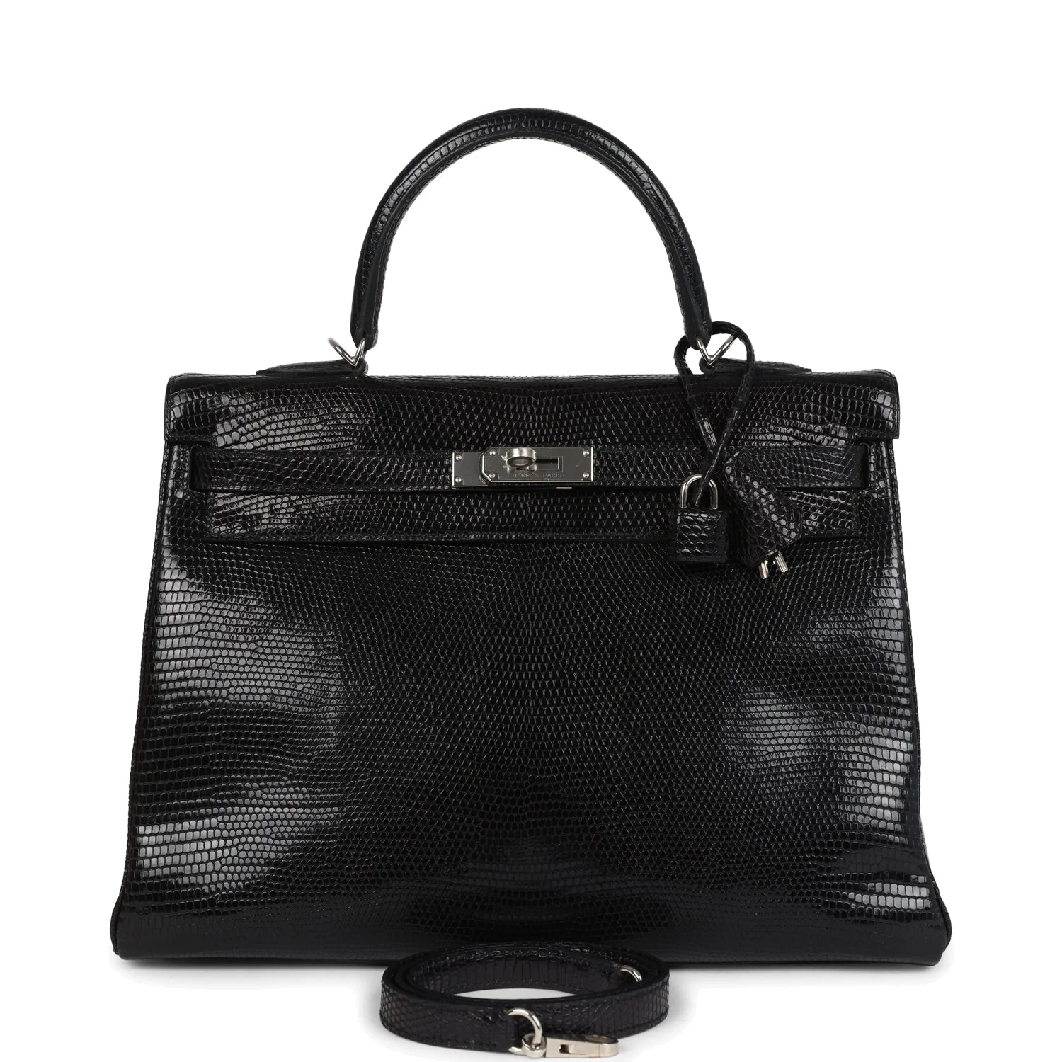 Hermes Kelly Retourne 35 Black Varanus Niloticus Lizard Palladium Hardware — фото 2