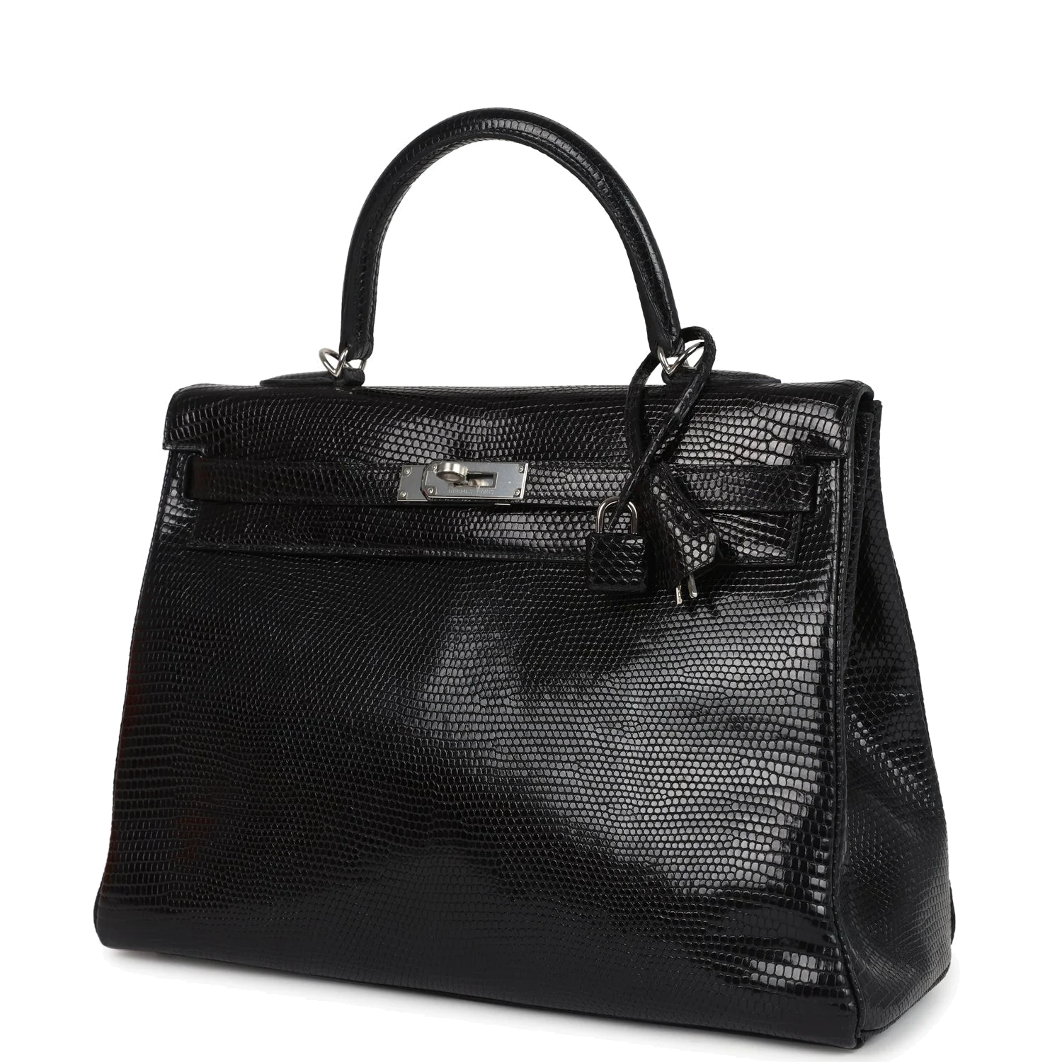 Hermes Kelly Retourne 35 Black Varanus Niloticus Lizard Palladium Hardware — фото 6
