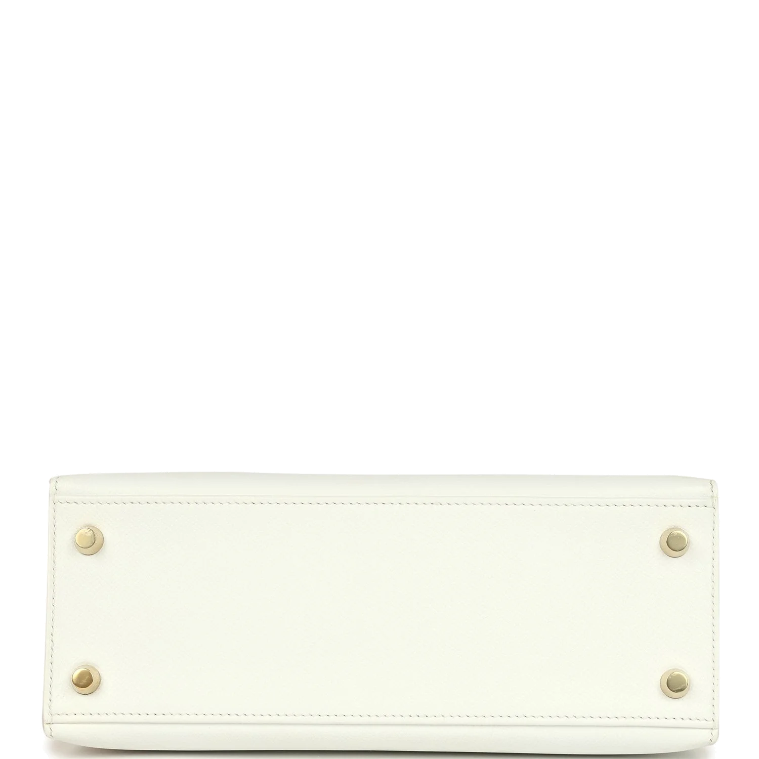 Hermes Special Order (HSS) Kelly Sellier 25 White and Trench Epsom Brushed Gold Hardware — фото 7
