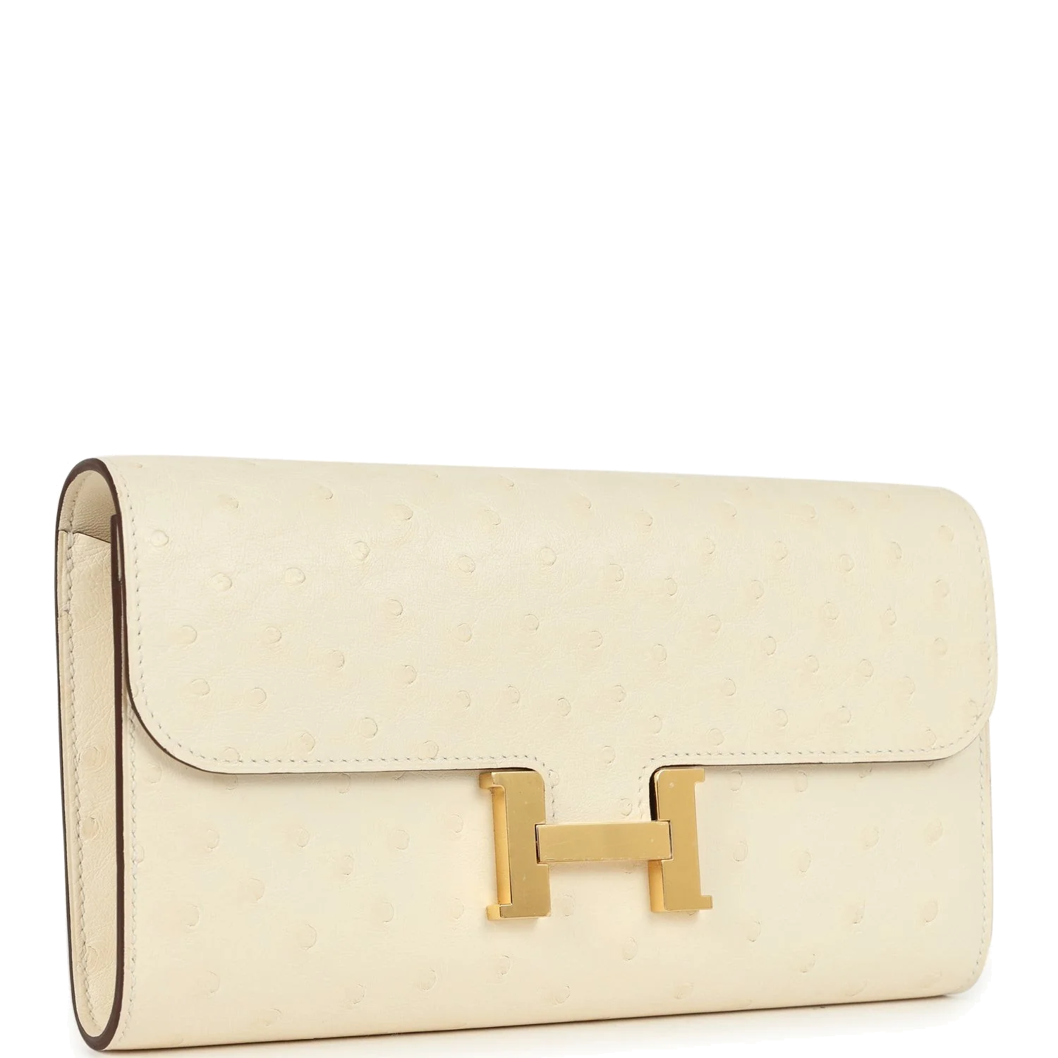 Hermes Constance Wallet To Go Nata Ostrich Gold Hardware — фото 3