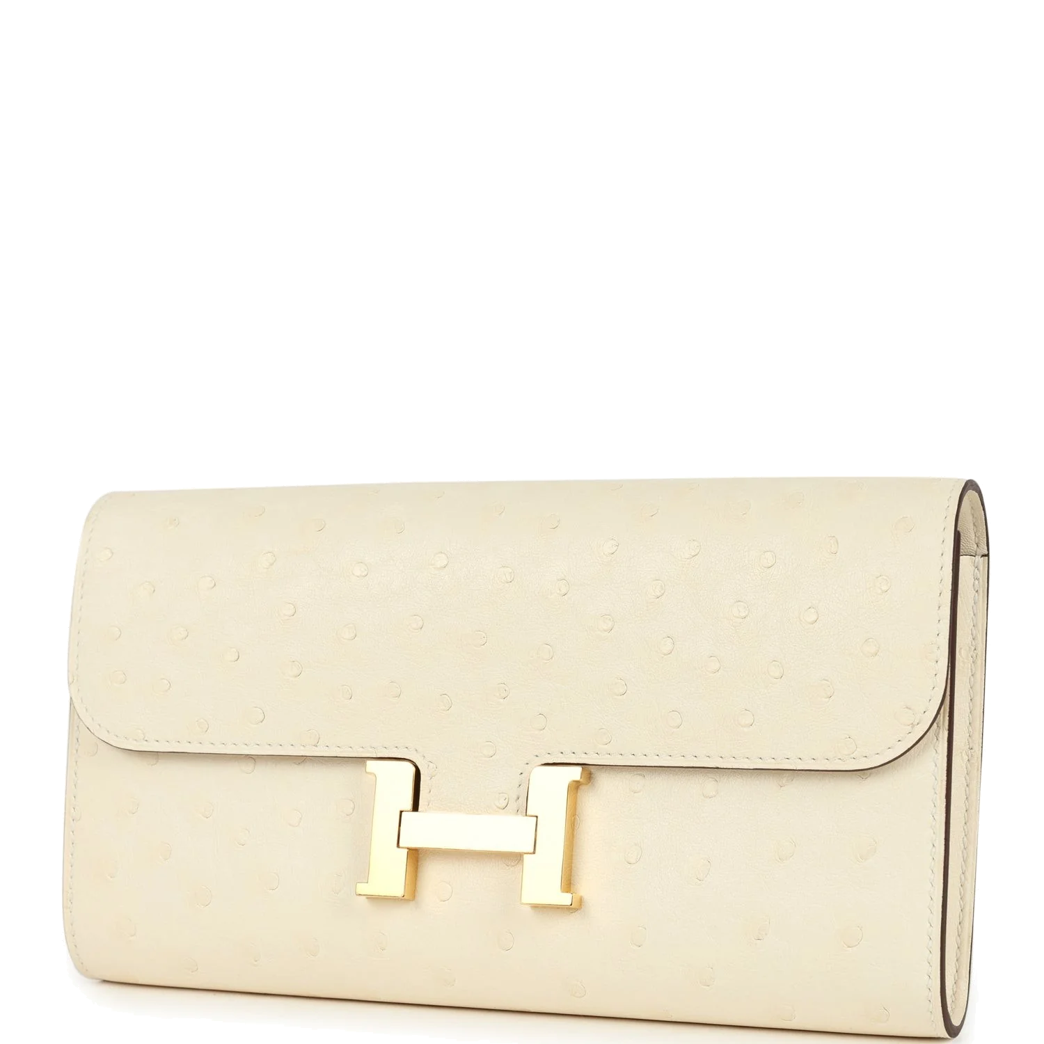 Hermes Constance Wallet To Go Nata Ostrich Gold Hardware — фото 6