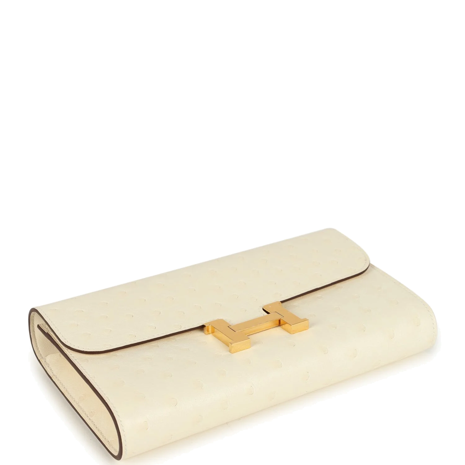Hermes Constance Wallet To Go Nata Ostrich Gold Hardware — фото 7
