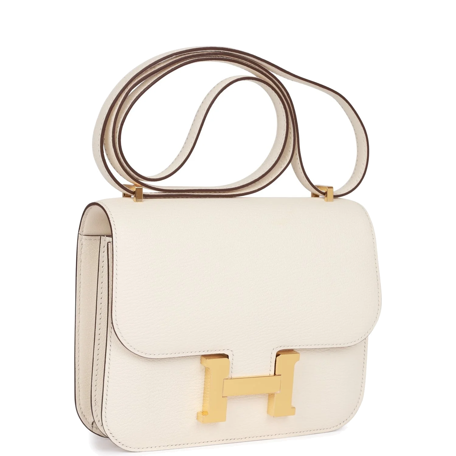 Hermes Constance 18 Nata Chevre Mysore Gold Hardware Ната Chevre — фото 3