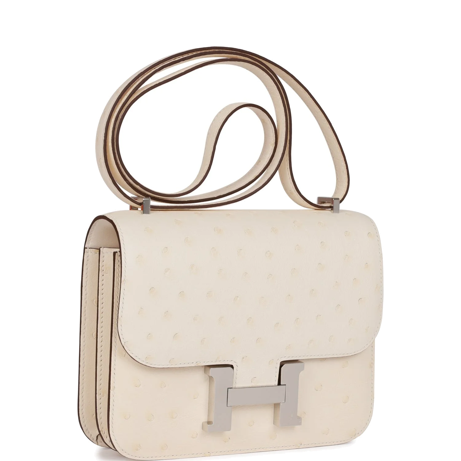 Hermes Constance 18 Nata Ostrich Palladium Hardware Ната страус — фото 3