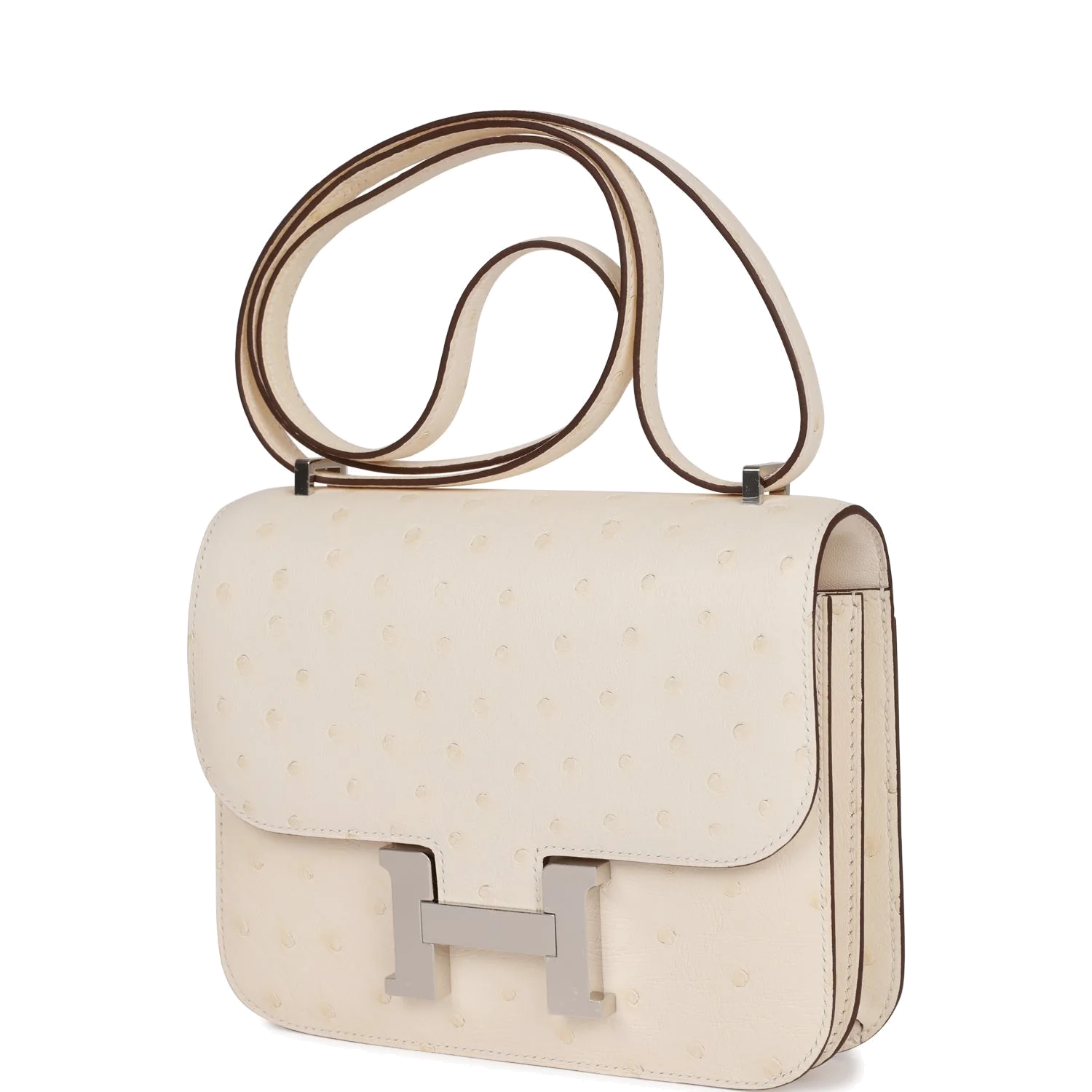 Hermes Constance 18 Nata Ostrich Palladium Hardware Ната страус — фото 6