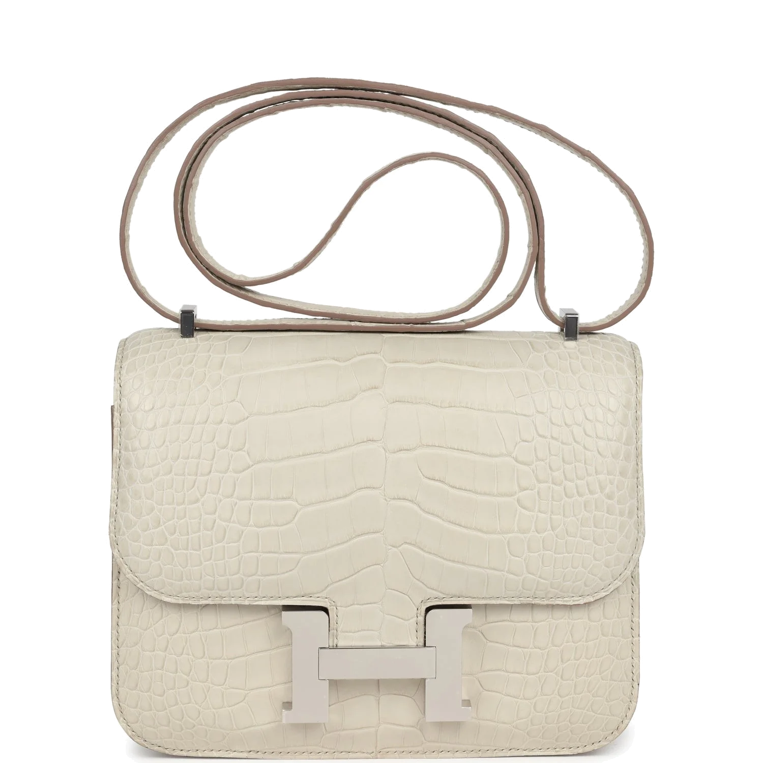 Hermes Constance 18 Beton Matte Alligator Palladium Hardware Бетон матовый — фото 2