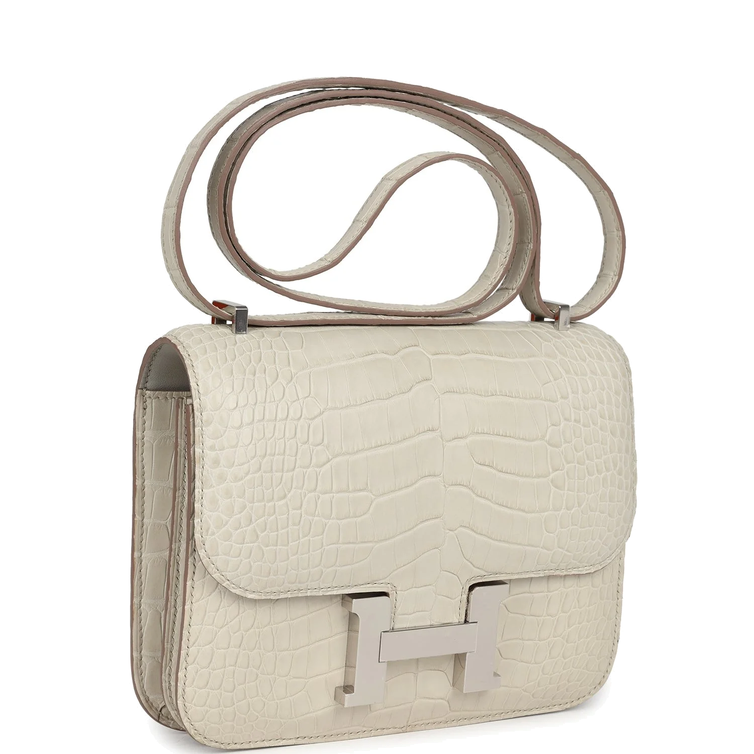 Hermes Constance 18 Beton Matte Alligator Palladium Hardware Бетон матовый — фото 3