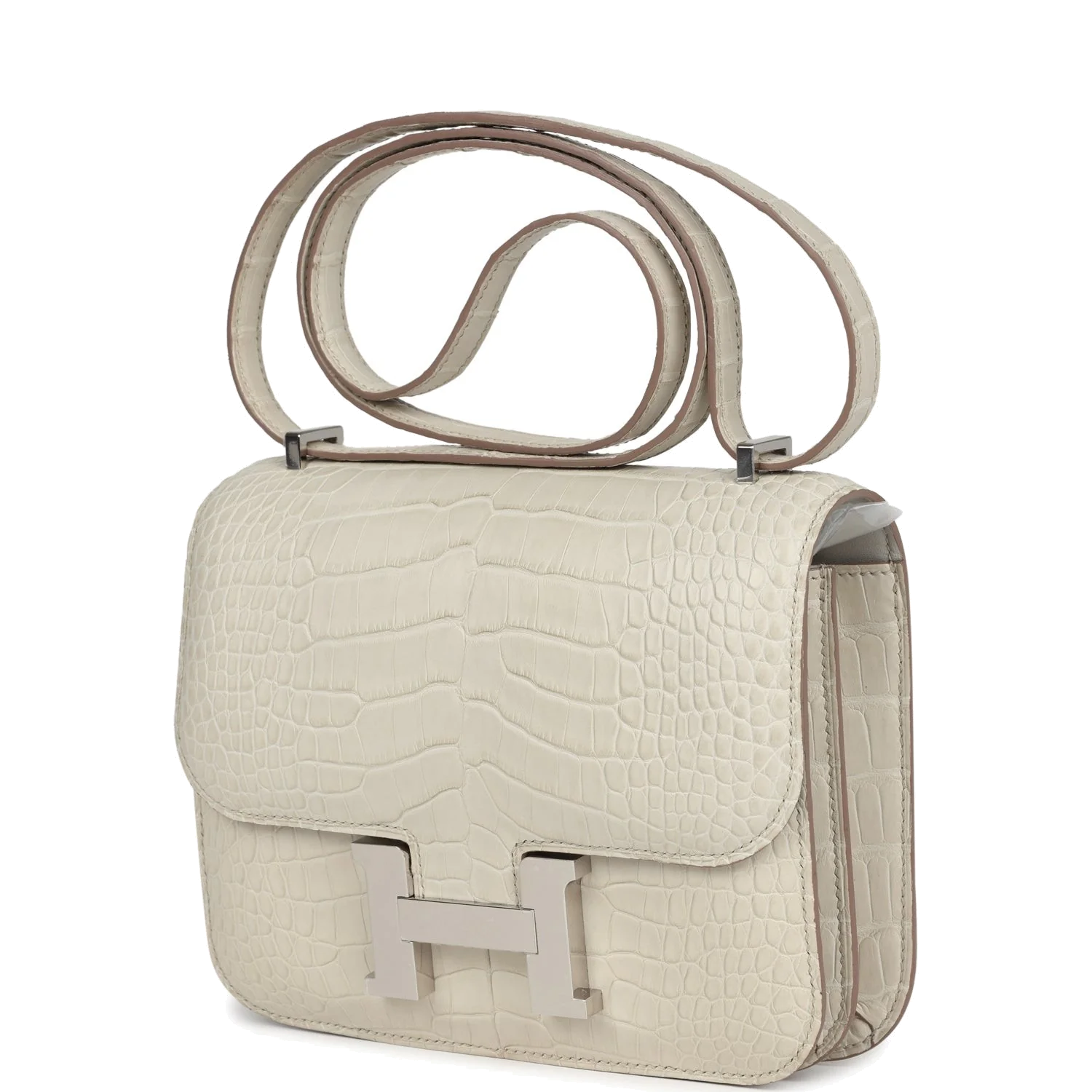 Hermes Constance 18 Beton Matte Alligator Palladium Hardware Бетон матовый — фото 6