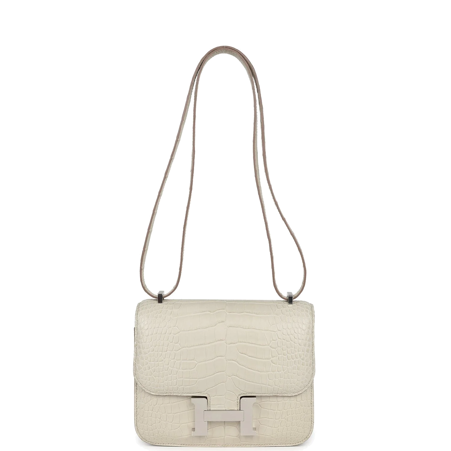Hermes Constance 18 Beton Matte Alligator Palladium Hardware Бетон матовый — фото 8