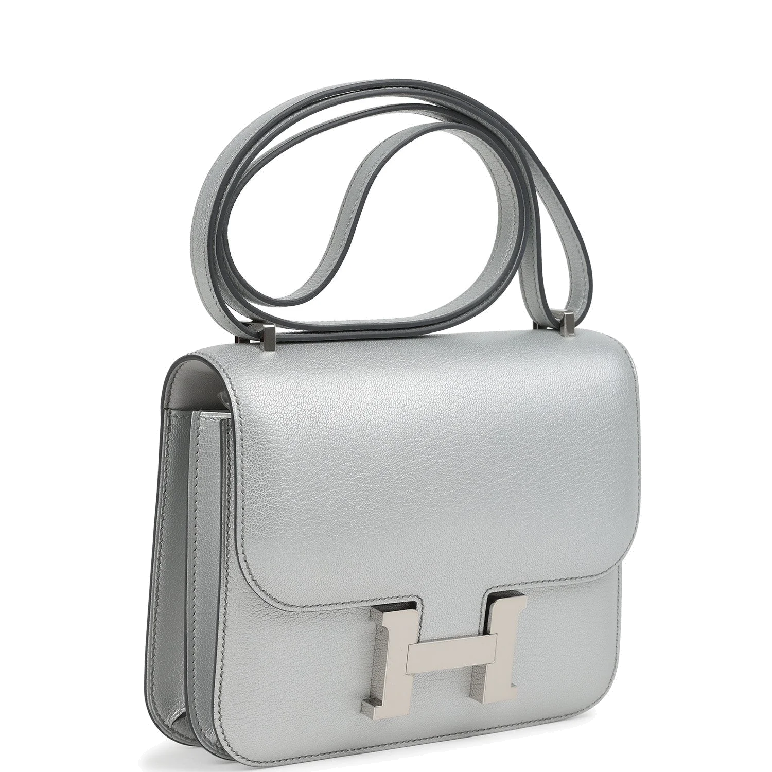 Hermes Constance 18 Argent Chevre Chamkilight Palladium Hardware Серебристый Chevre — фото 3