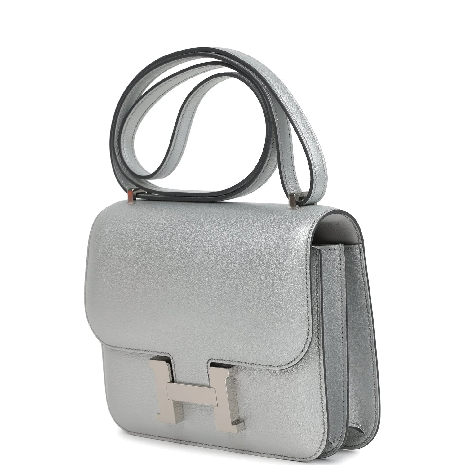 Hermes Constance 18 Argent Chevre Chamkilight Palladium Hardware Серебристый Chevre — фото 6