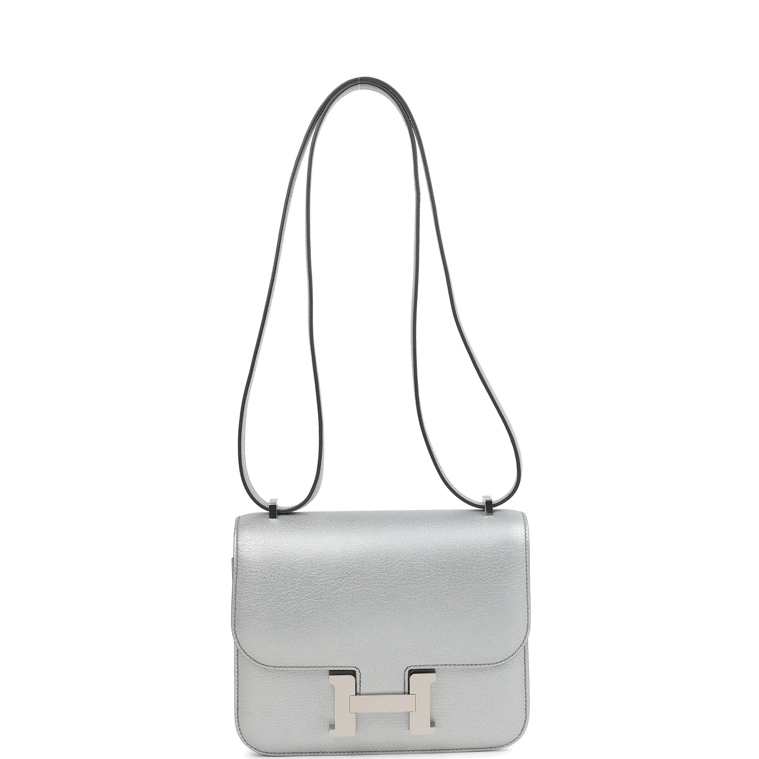 Hermes Constance 18 Argent Chevre Chamkilight Palladium Hardware Серебристый Chevre — фото 8