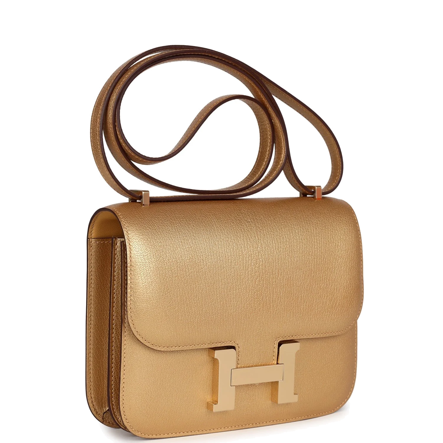 Hermes Constance 18 Dore Chevre Chamkilight Permabrass Hardware Золотистый Chevre — фото 3