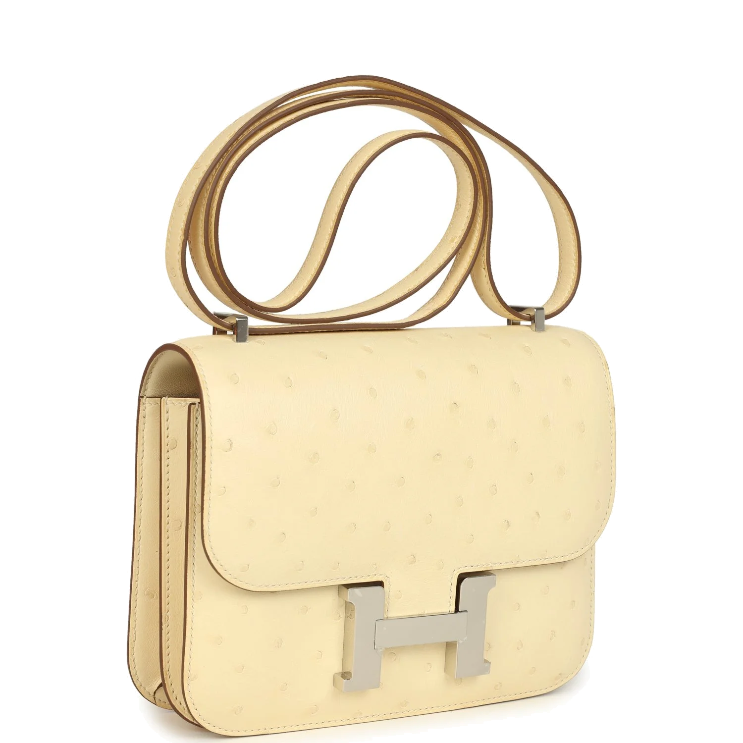 Hermes Constance 18 Vanille Ostrich Palladium Hardware Ваниль страус — фото 3