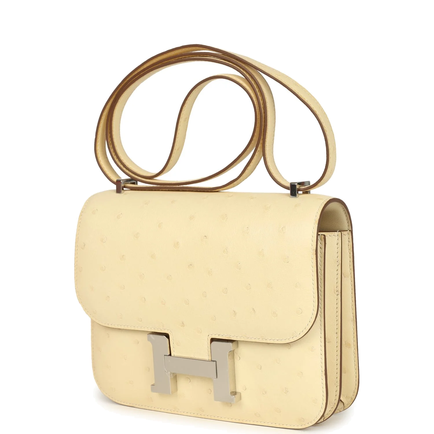 Hermes Constance 18 Vanille Ostrich Palladium Hardware Ваниль страус — фото 6