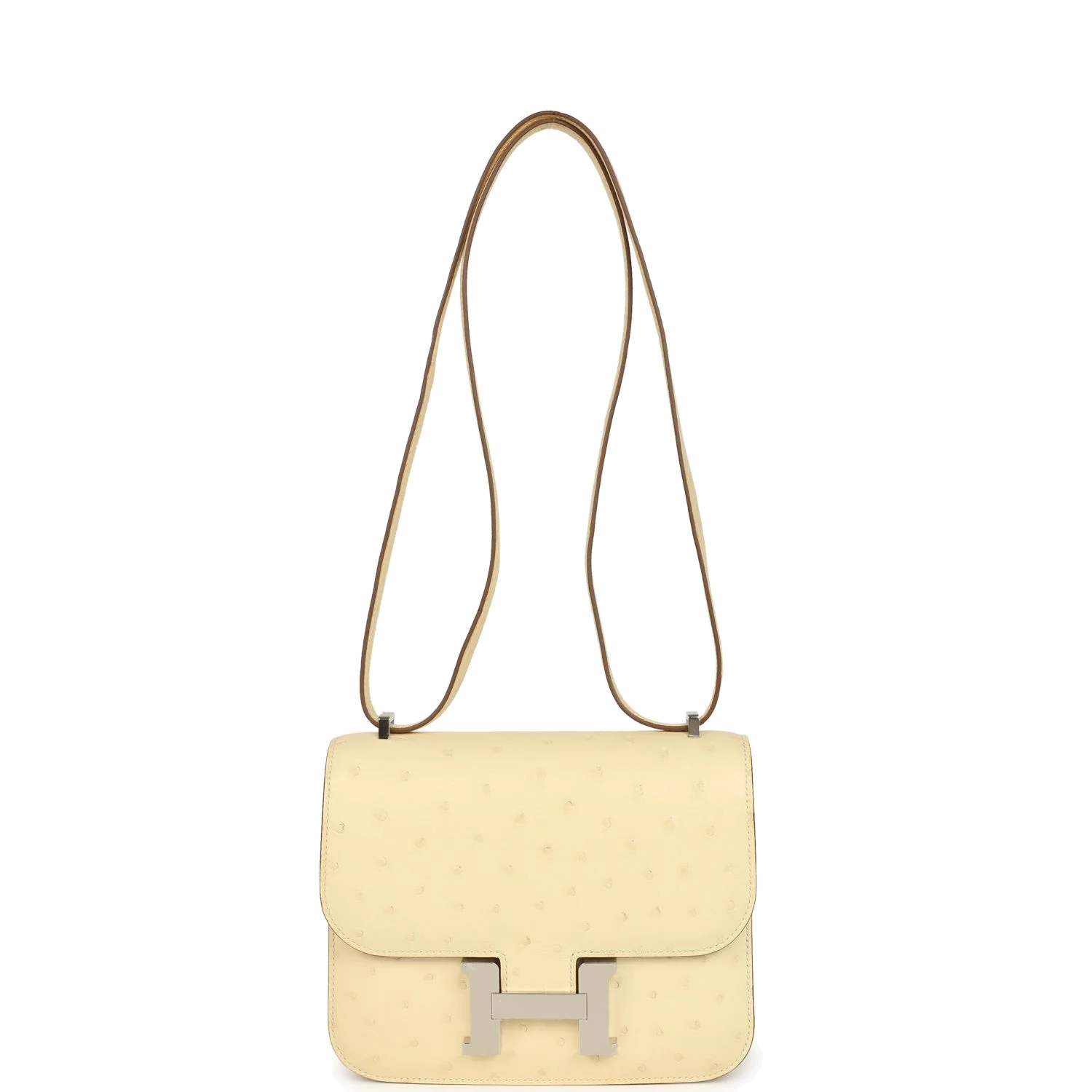 Hermes Constance 18 Vanille Ostrich Palladium Hardware Ваниль страус — фото 8