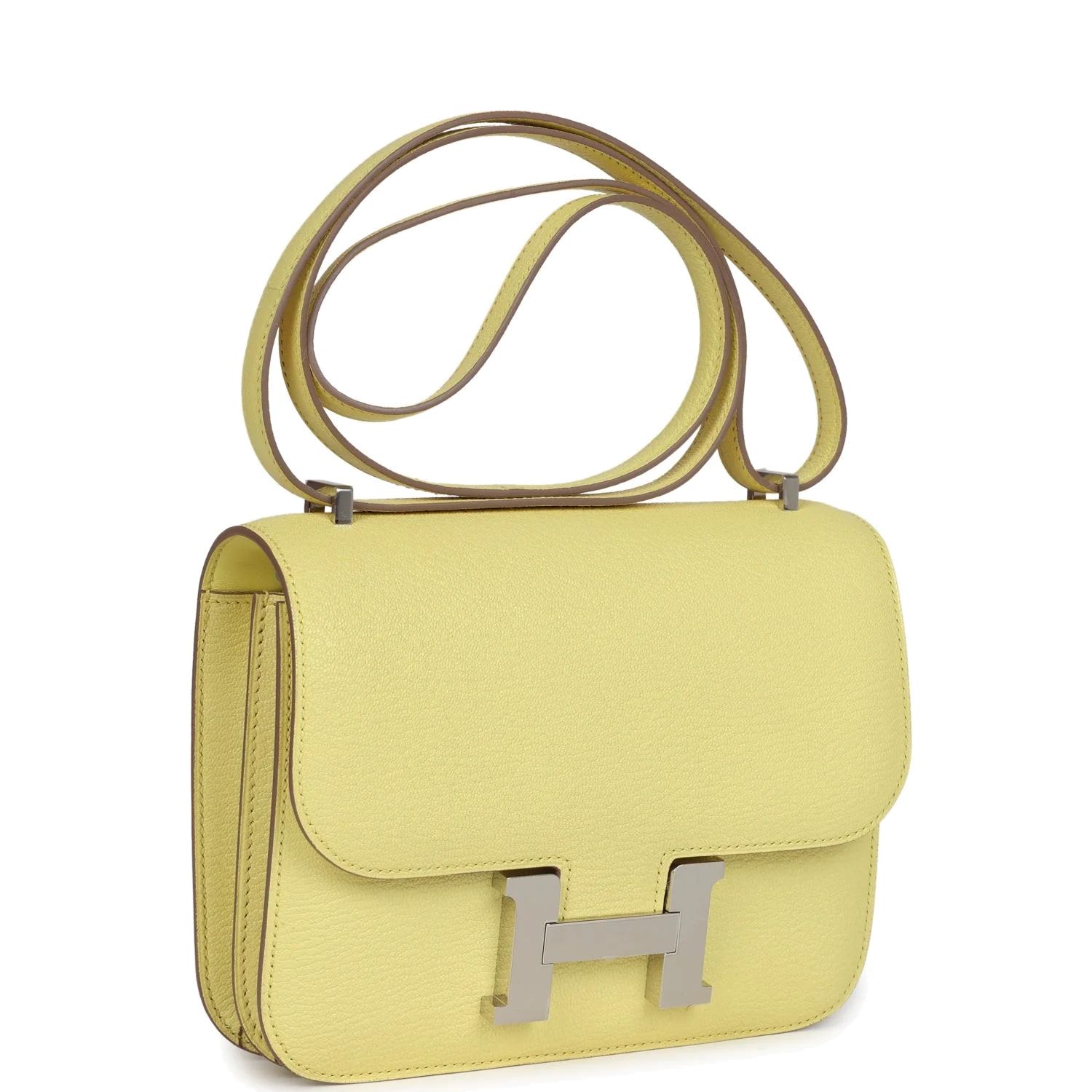 Hermes Constance 18 Limoncello Chevre Mysore Palladium Hardware Лимончелло Chevre — фото 3