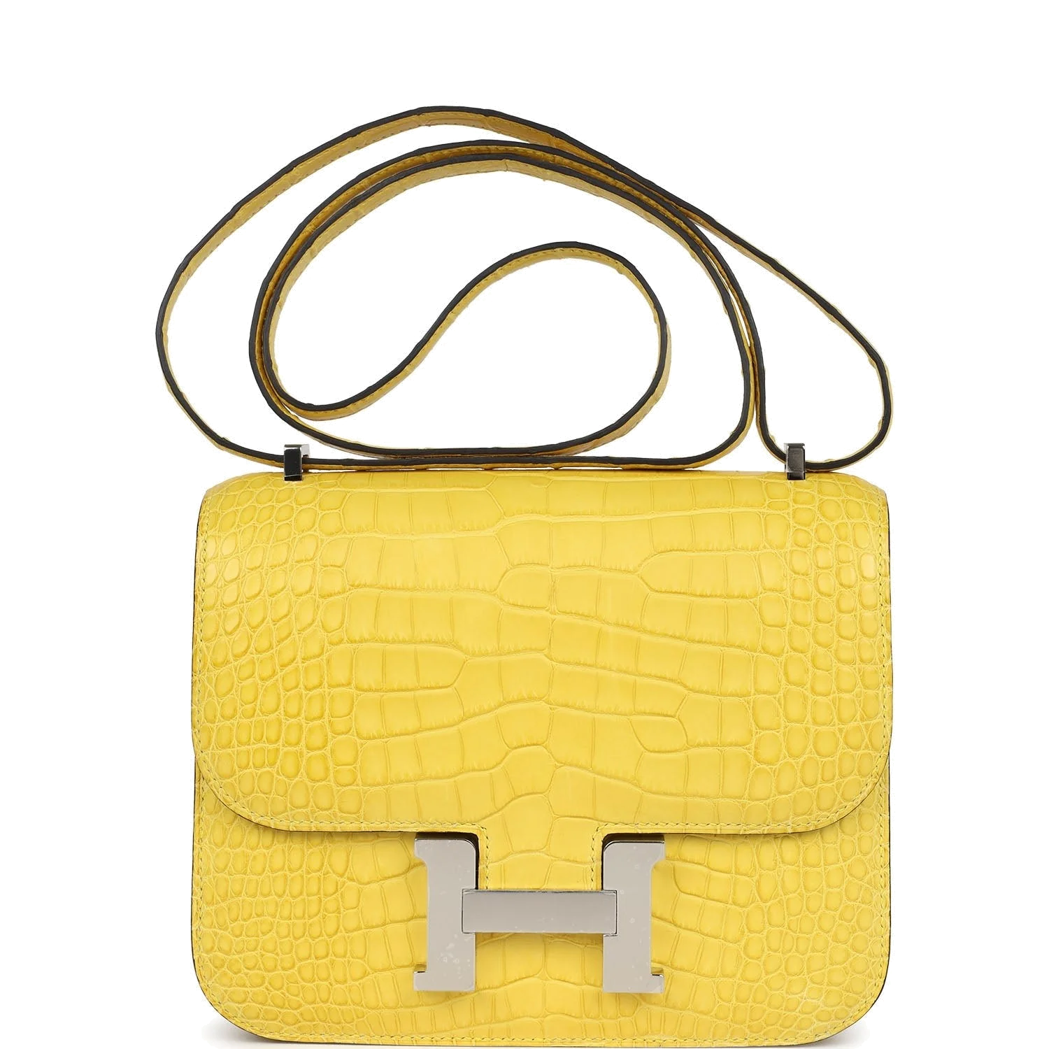 Hermes Constance 18 Mimosa Matte Alligator Palladium Hardware Мимоза матовый — фото 2