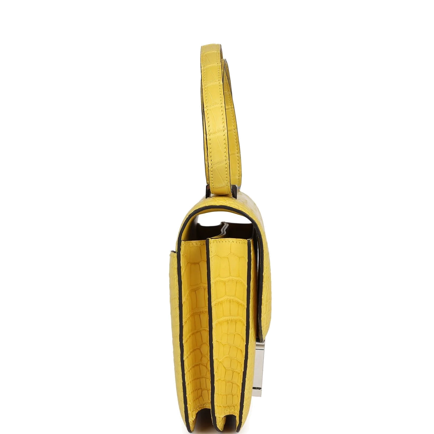 Hermes Constance 18 Mimosa Matte Alligator Palladium Hardware Мимоза матовый — фото 4
