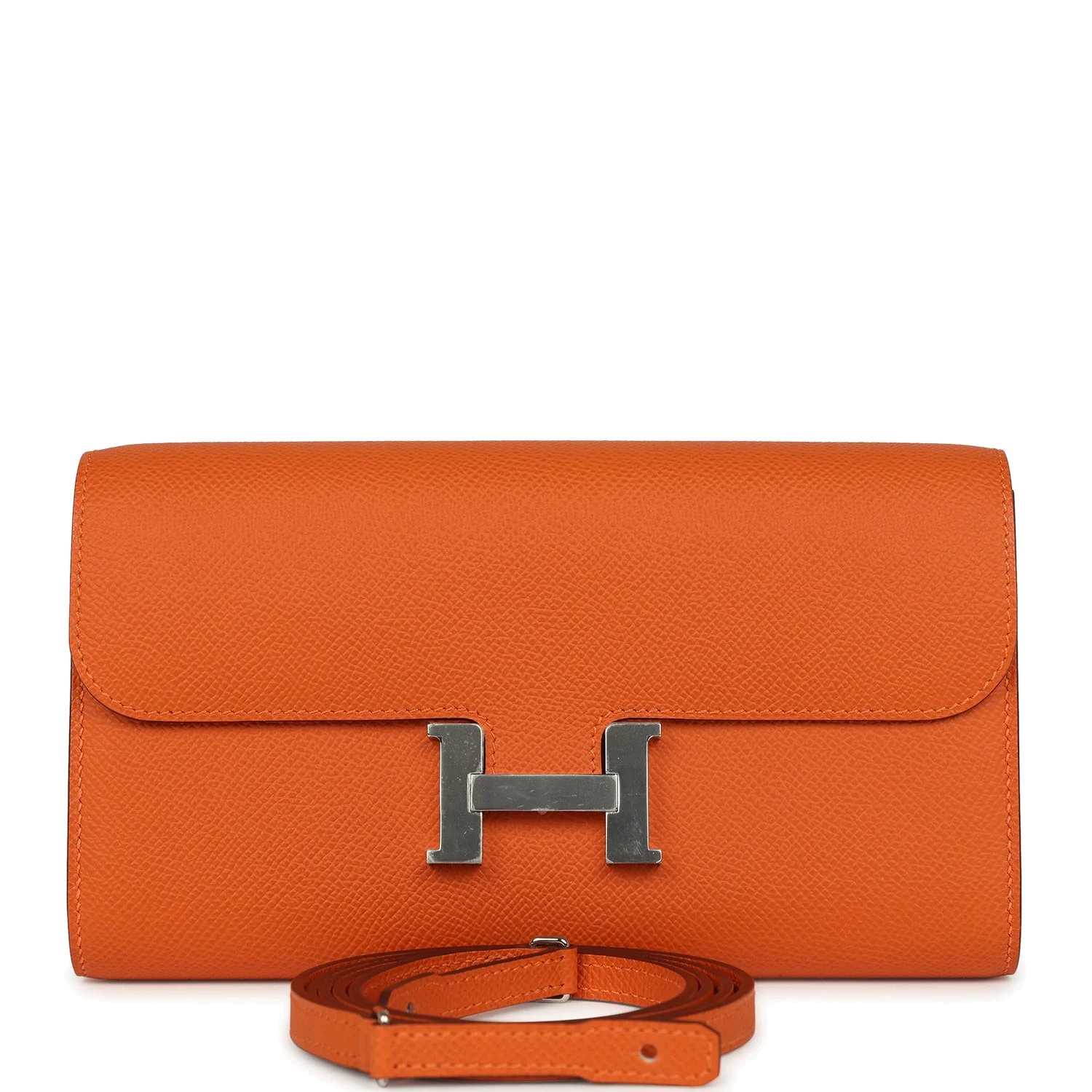 Hermes Constance Wallet To Go Orange Epsom Palladium Hardware — фото 2