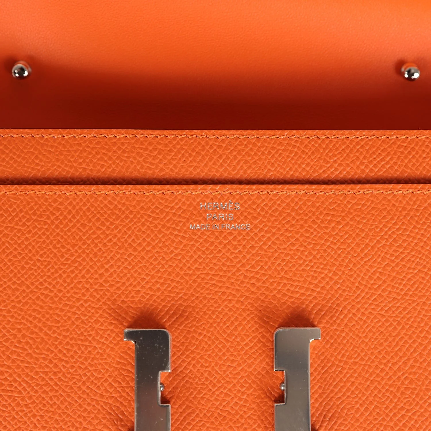 Hermes Constance Wallet To Go Orange Epsom Palladium Hardware — фото 8