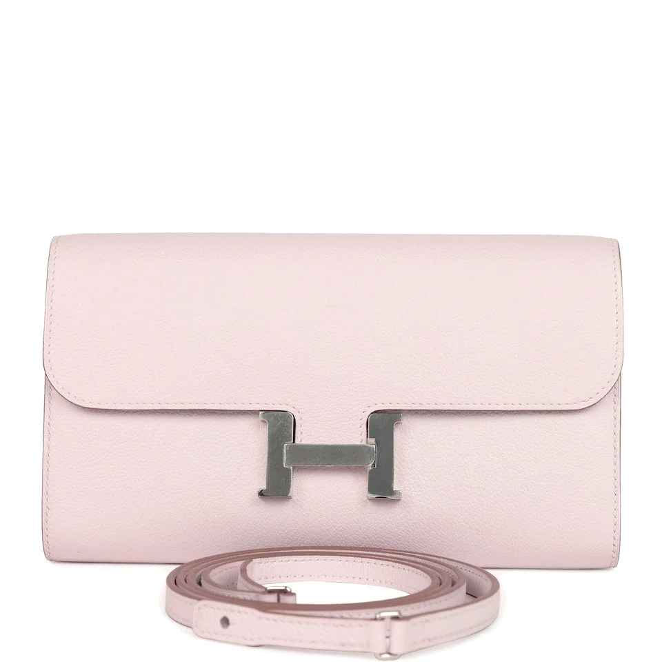 Hermes Constance Wallet To Go Mauve Pale Evercolor Palladium Hardware