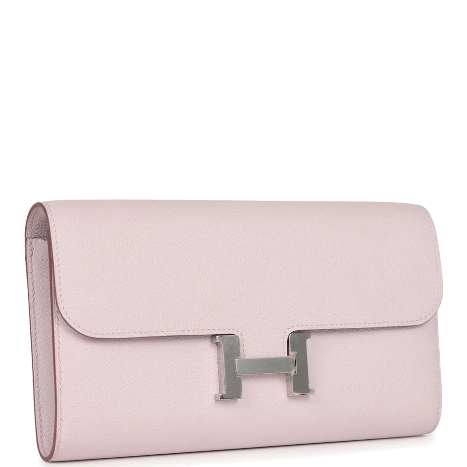 Hermes Constance Wallet To Go Mauve Pale Evercolor Palladium Hardware — фото 3
