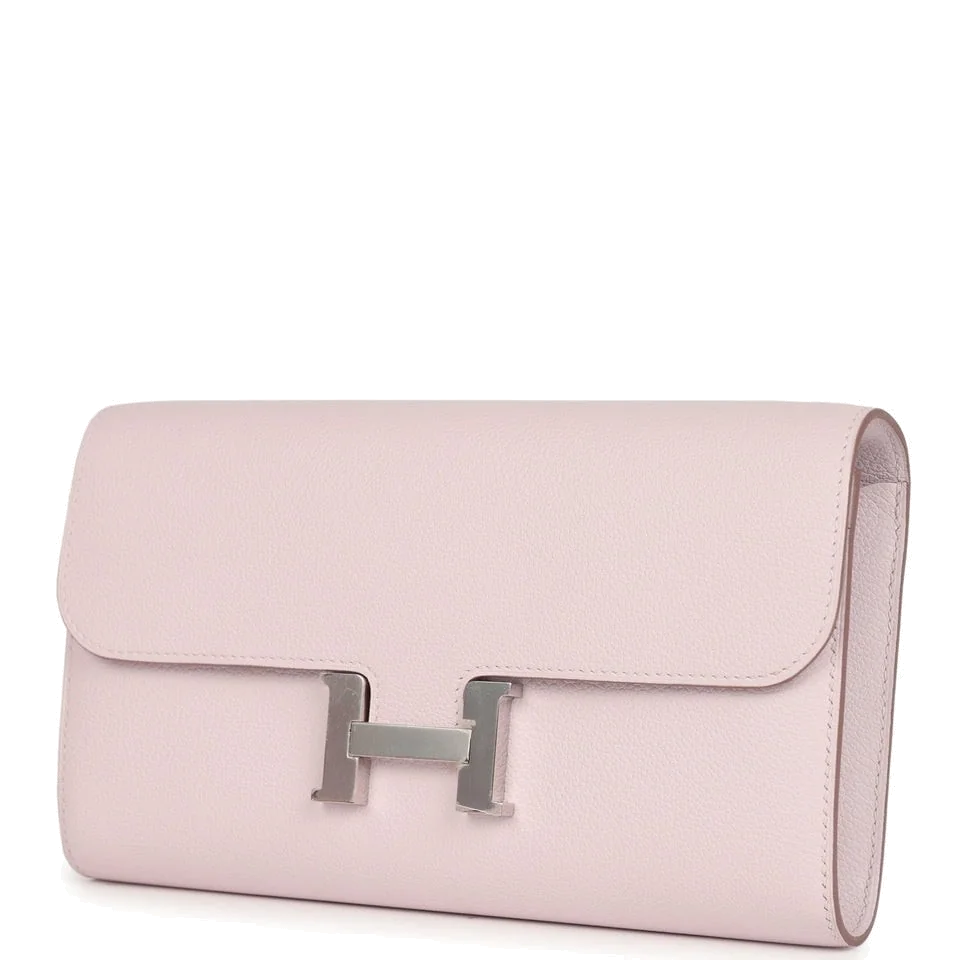 Hermes Constance Wallet To Go Mauve Pale Evercolor Palladium Hardware — фото 4