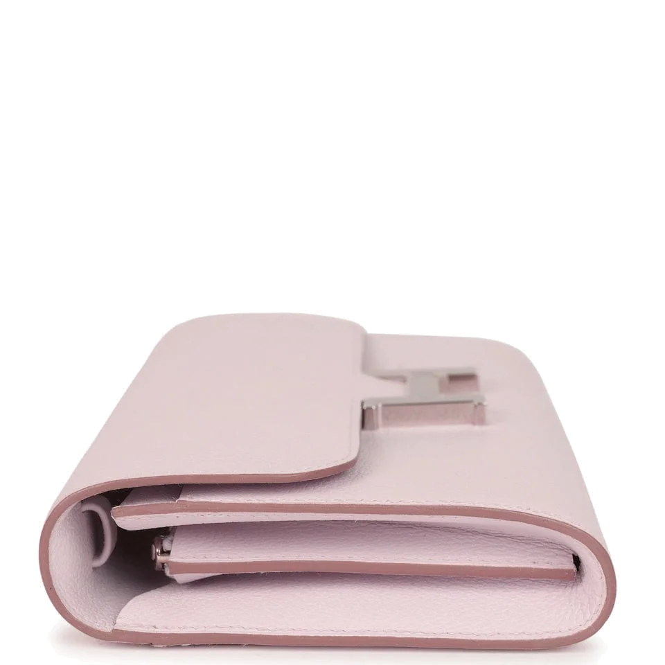 Hermes Constance Wallet To Go Mauve Pale Evercolor Palladium Hardware — фото 6