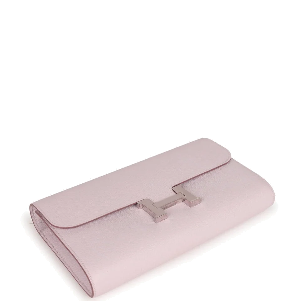 Hermes Constance Wallet To Go Mauve Pale Evercolor Palladium Hardware — фото 7