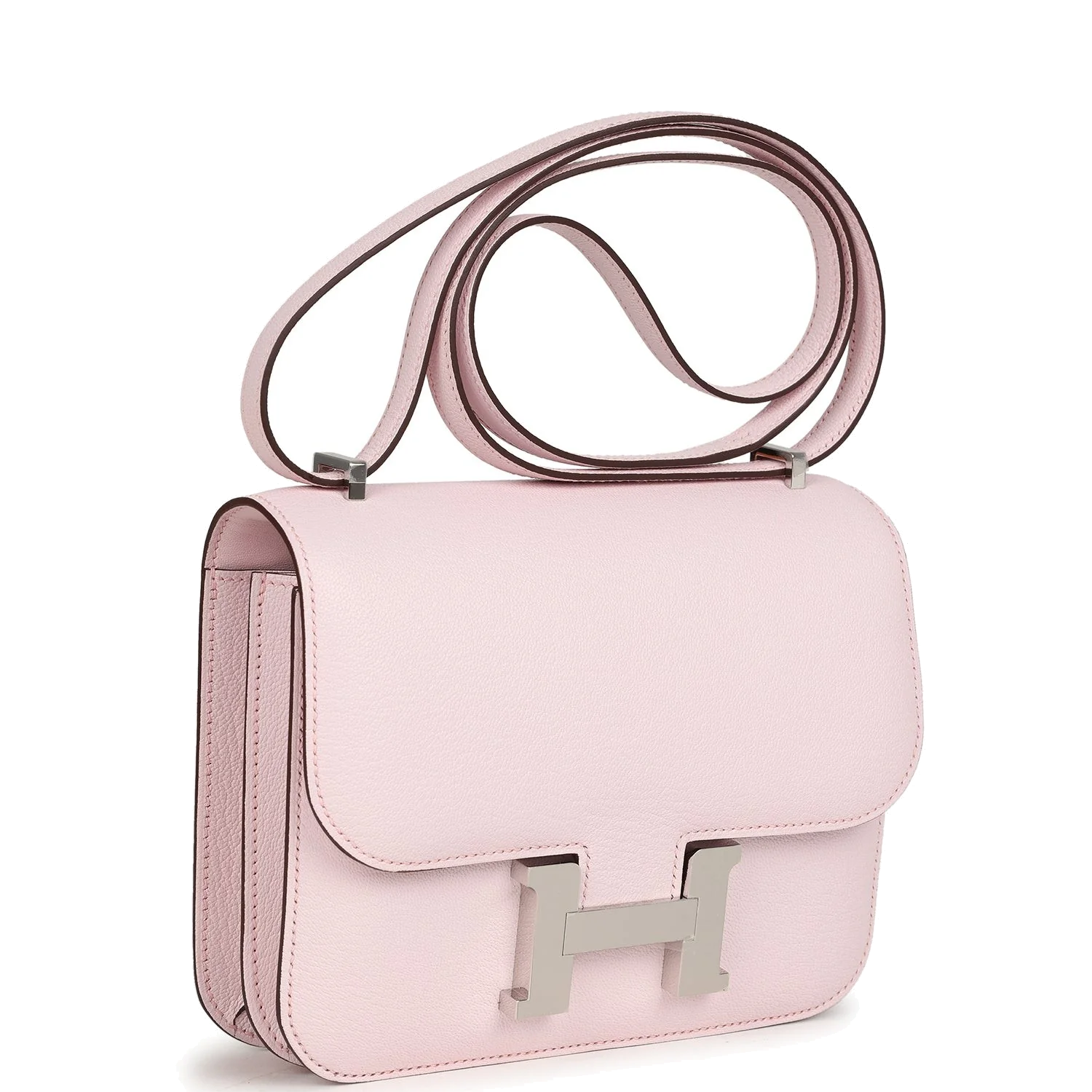 Hermes Constance 18 Rose Darling Chevre Mysore Palladium Hardware Розовый дарлинг — фото 3