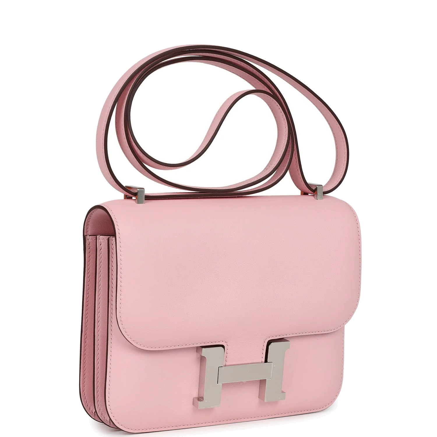 Hermes Constance 18 Rose Sakura Swift Palladium Hardware Розовый Сакура — фото 3