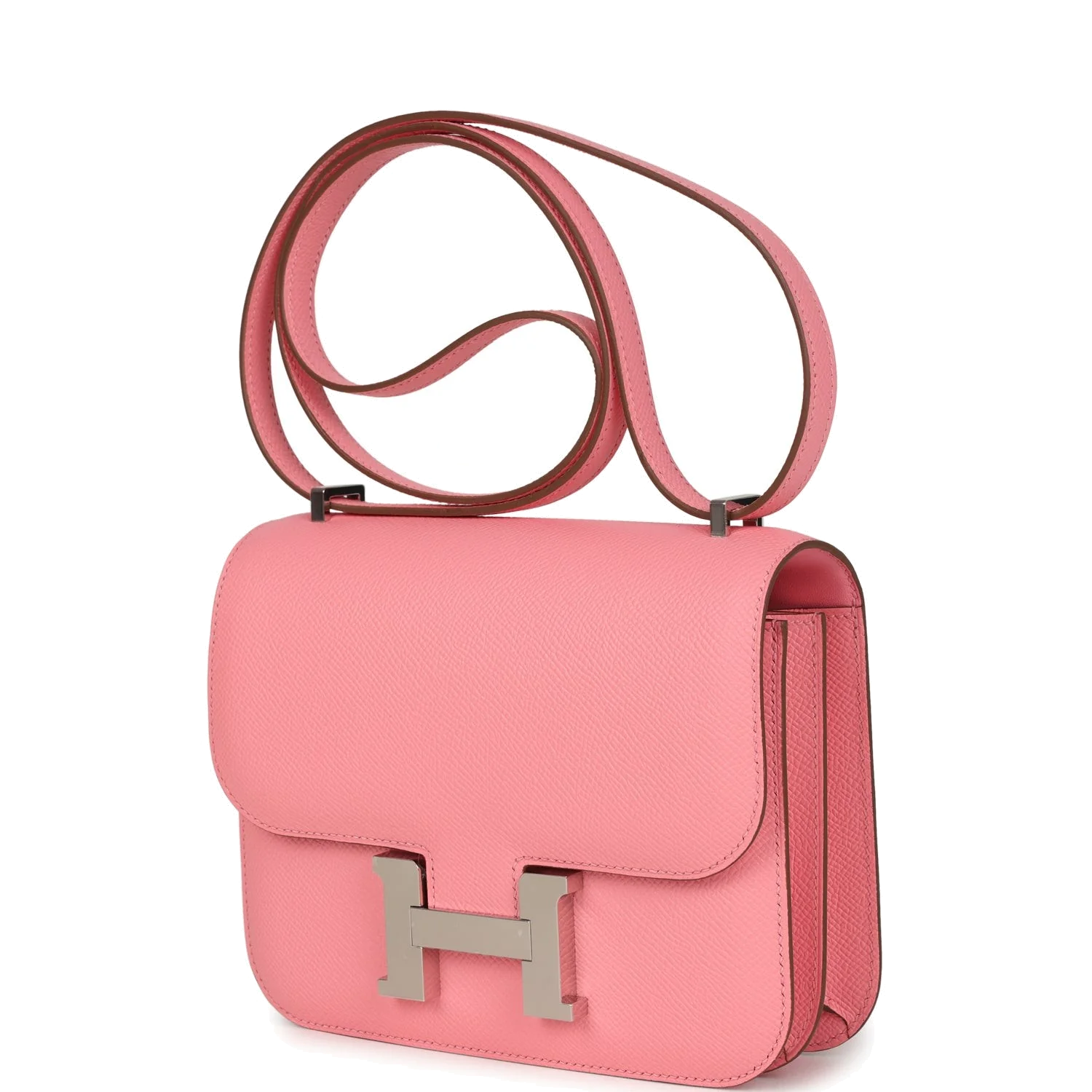 Hermes Constance 18 Rose Confetti Epsom Palladium Hardware Розовый конфетти — фото 6