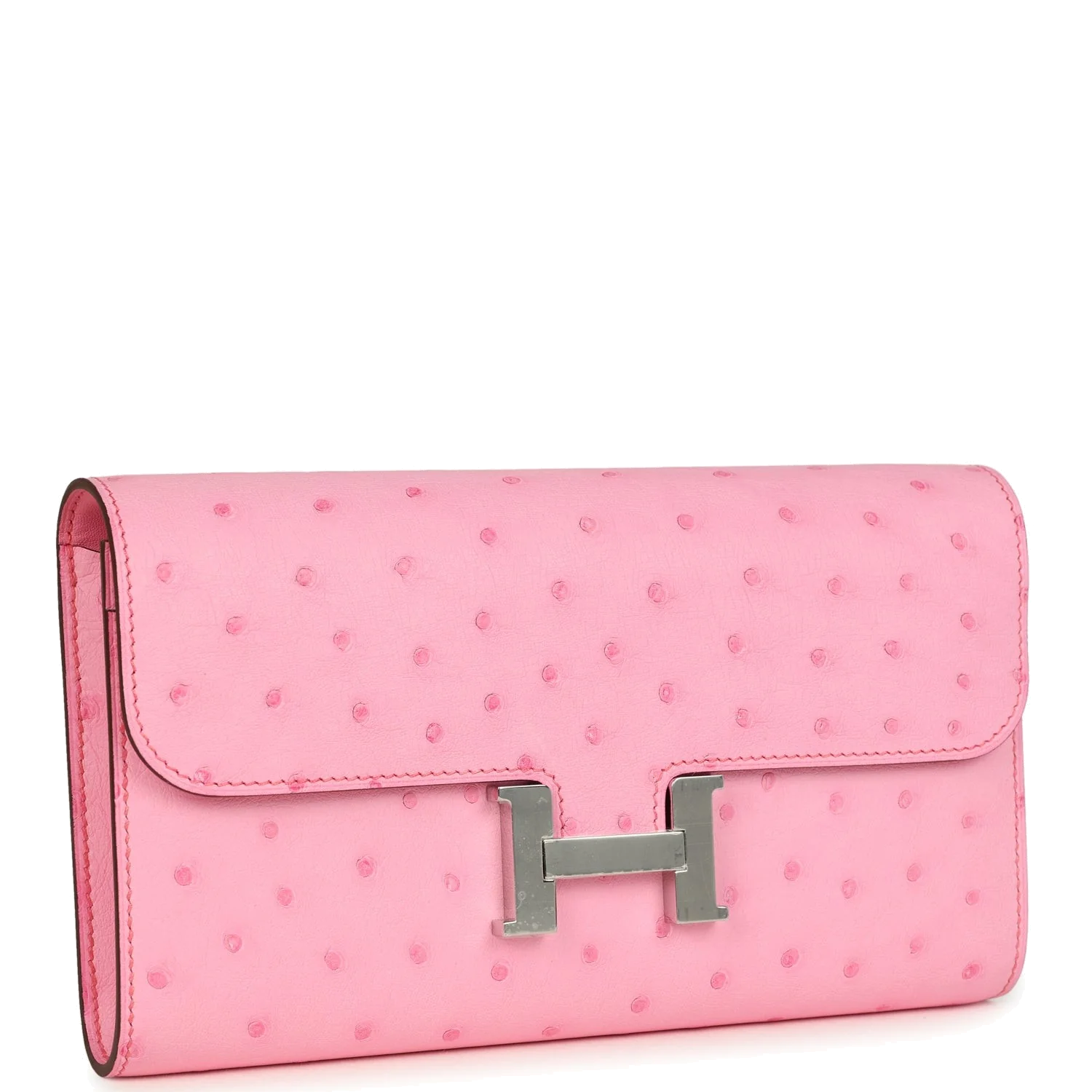 Hermes Constance To Go Wallet Bubblegum Ostrich Palladium Hardware — фото 3