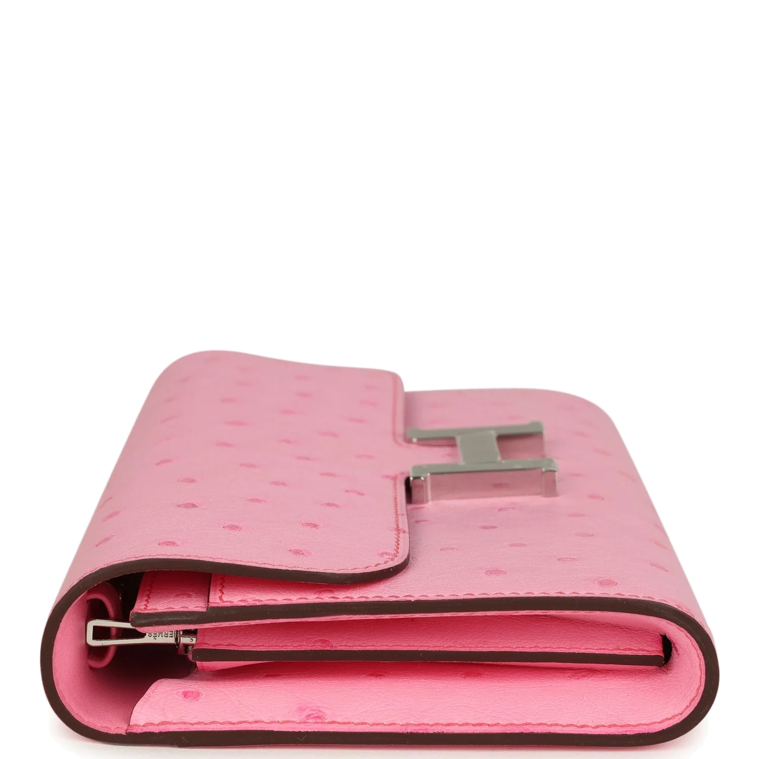 Hermes Constance To Go Wallet Bubblegum Ostrich Palladium Hardware — фото 4