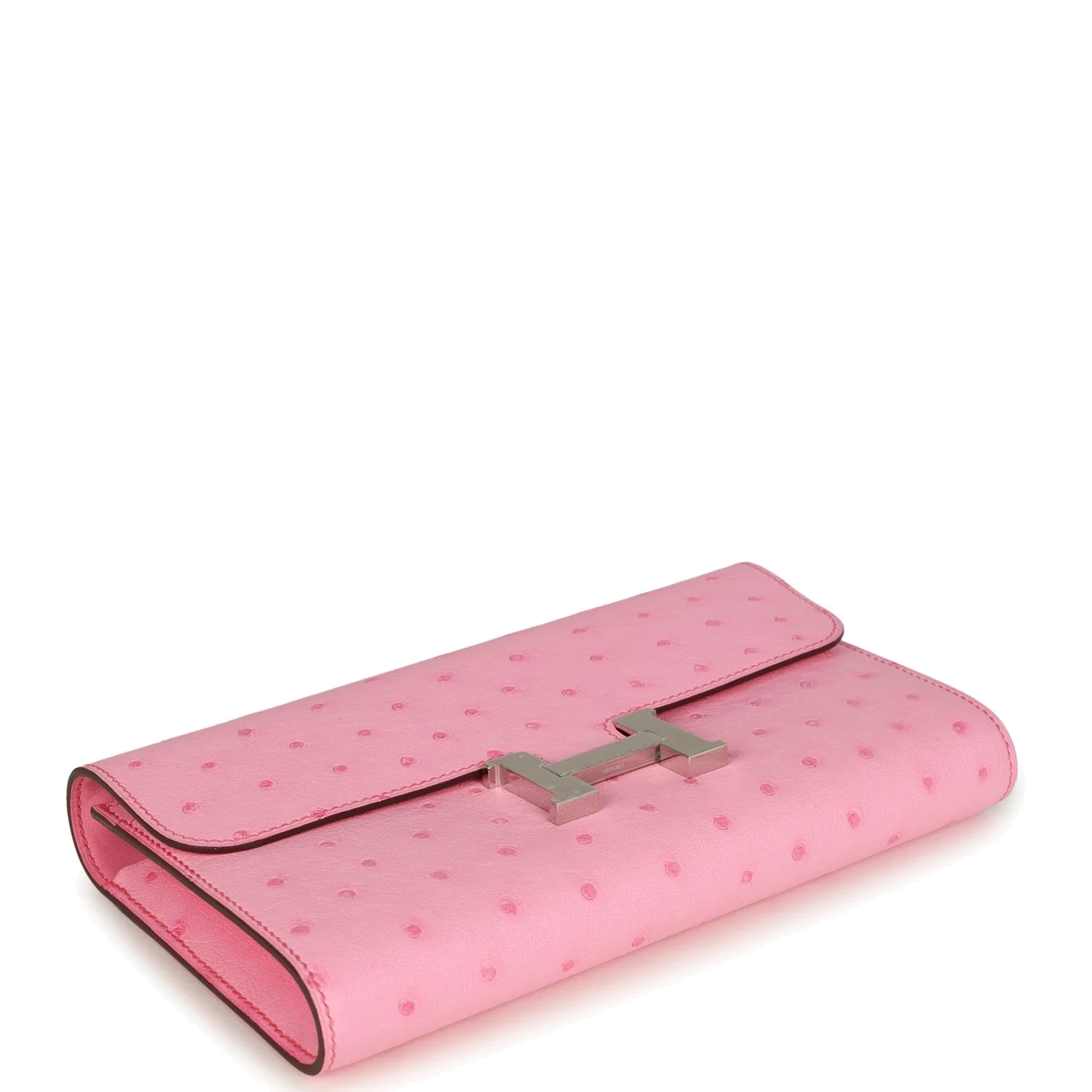 Hermes Constance To Go Wallet Bubblegum Ostrich Palladium Hardware — фото 7