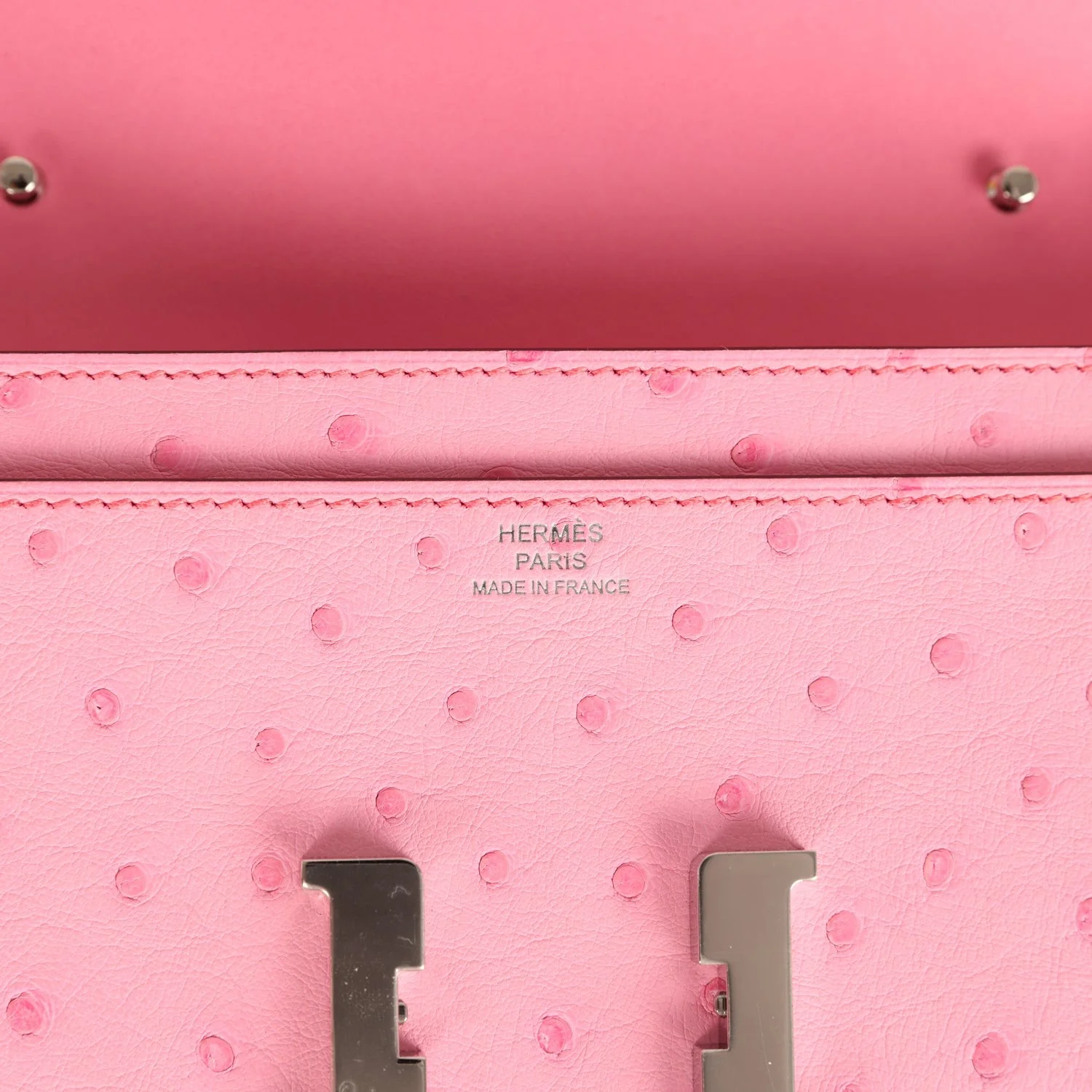 Hermes Constance To Go Wallet Bubblegum Ostrich Palladium Hardware — фото 8