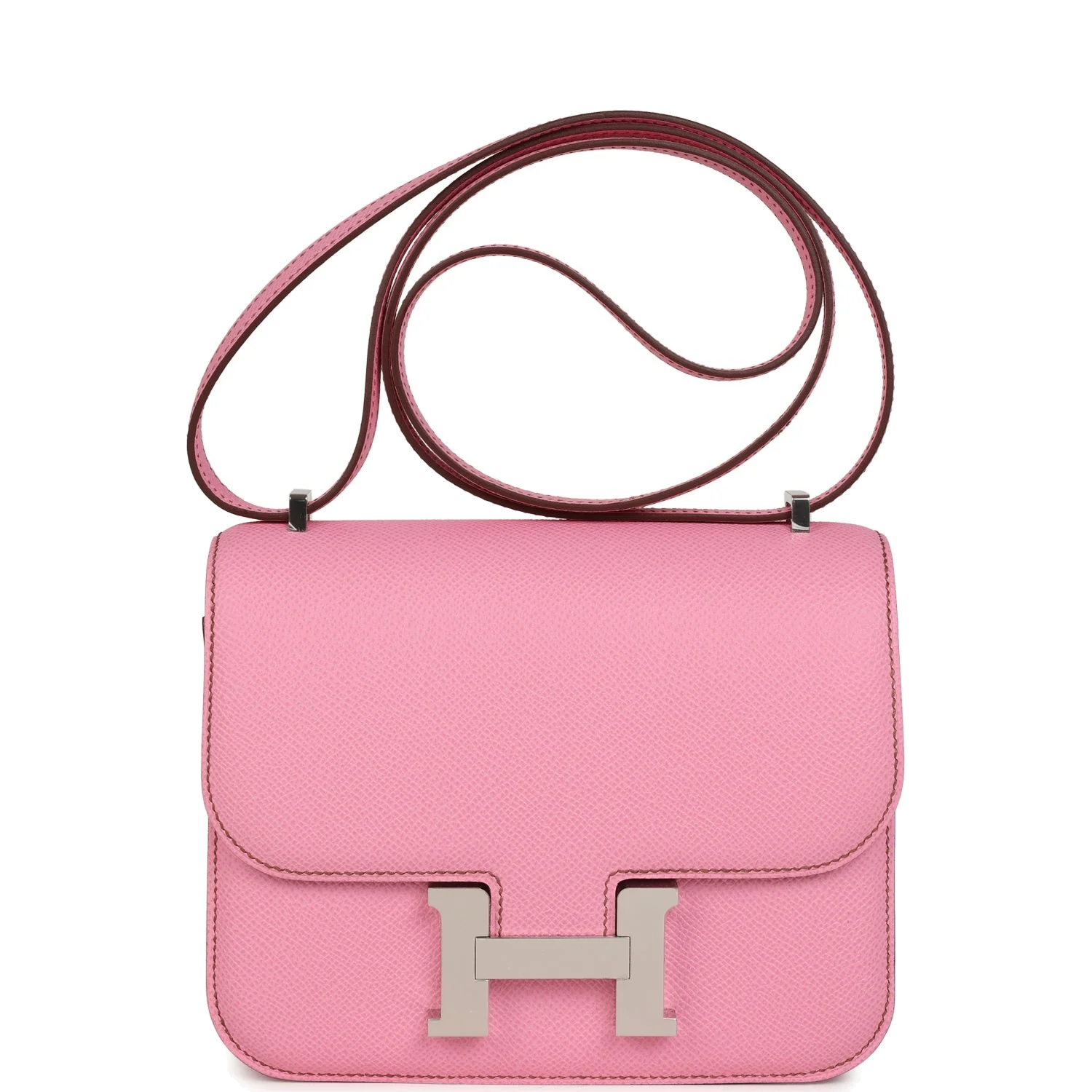 Hermes Constance 18 Bubblegum 5P Epsom Palladium Hardware Розовая жвачка — фото 2