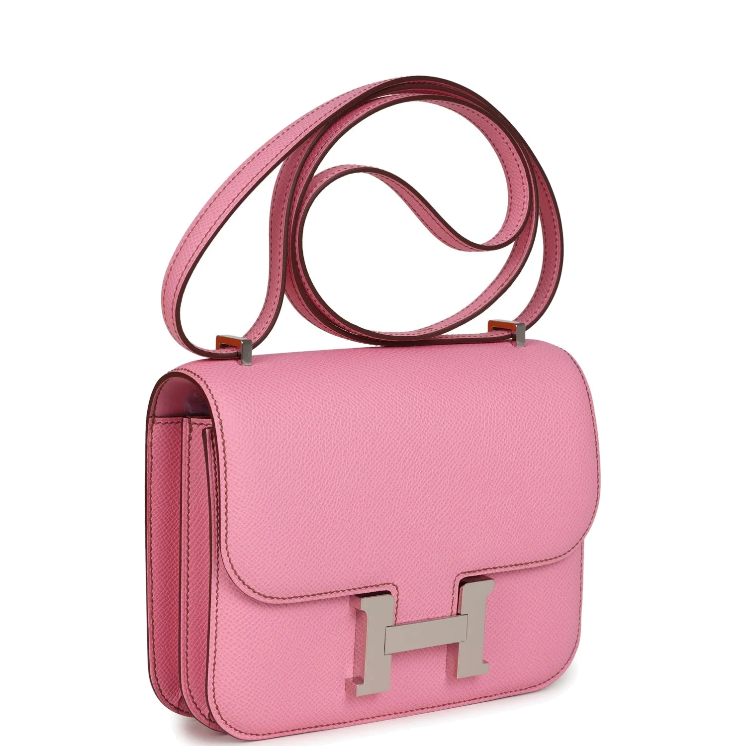 Hermes Constance 18 Bubblegum 5P Epsom Palladium Hardware Розовая жвачка — фото 3